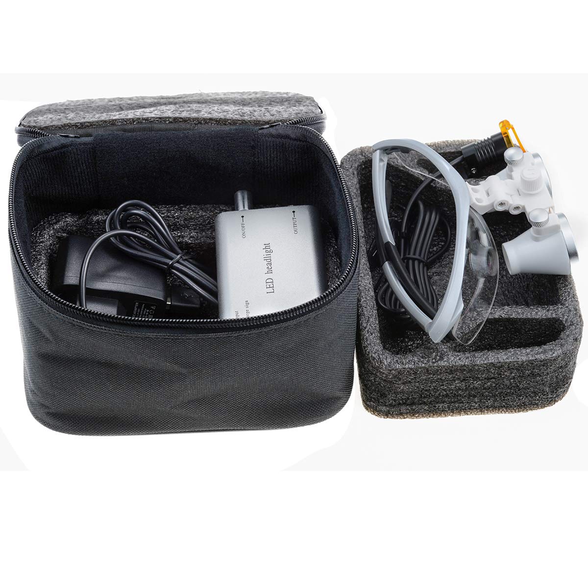 Bo 3.5X Binocular Loupes Optical Glass + 3W Headlight + Cloth Bag (Silver)