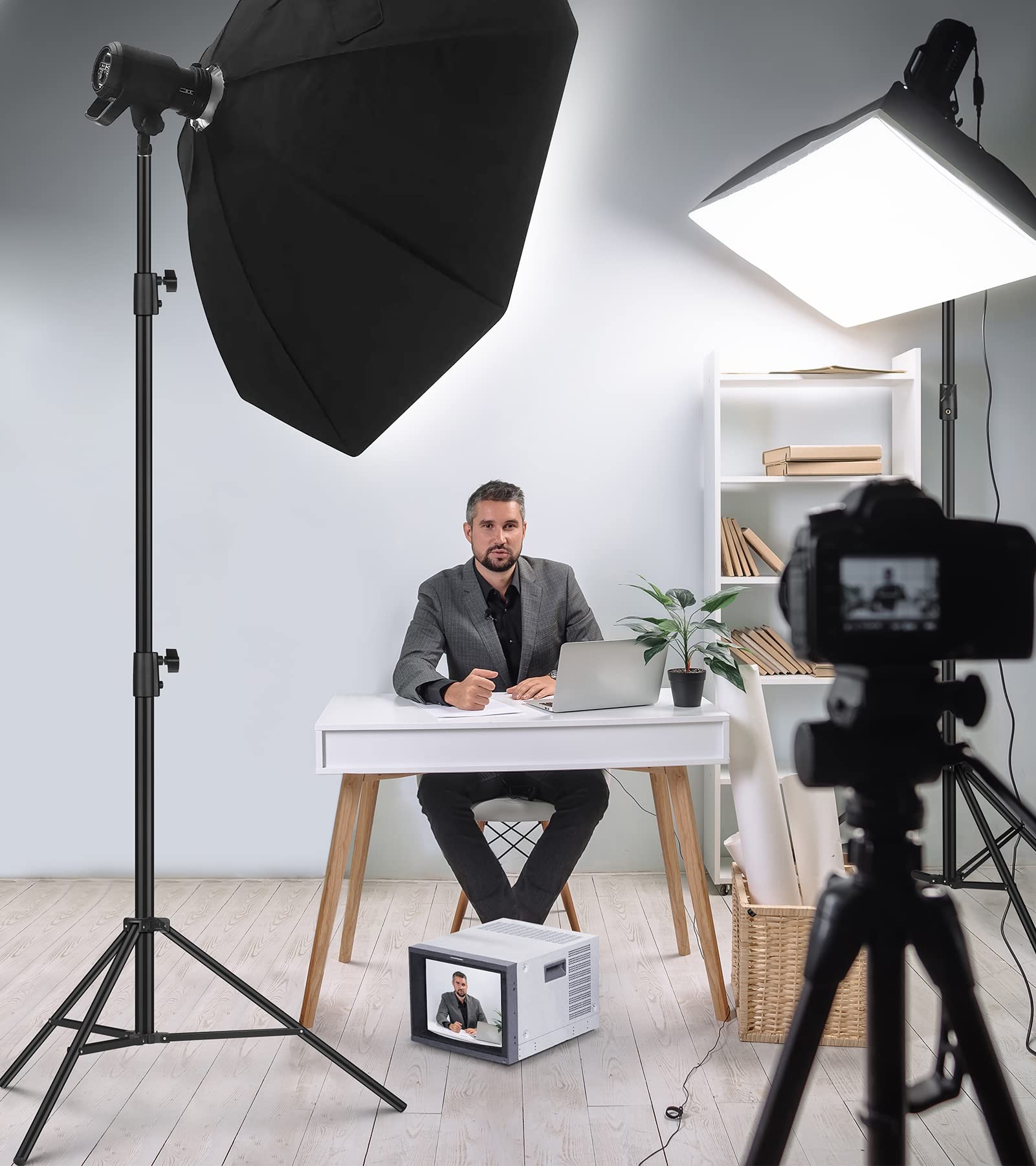 Sdfghj Photography Light Stand Heavy Duty Tripod, 9.2 Ft/110''/280Cm Aluminum Lighting Stand For Relfectors Photographic Portrait, Softbox, Umbrella, Strobe Light, Flash, Ring Light, With Carry Bag