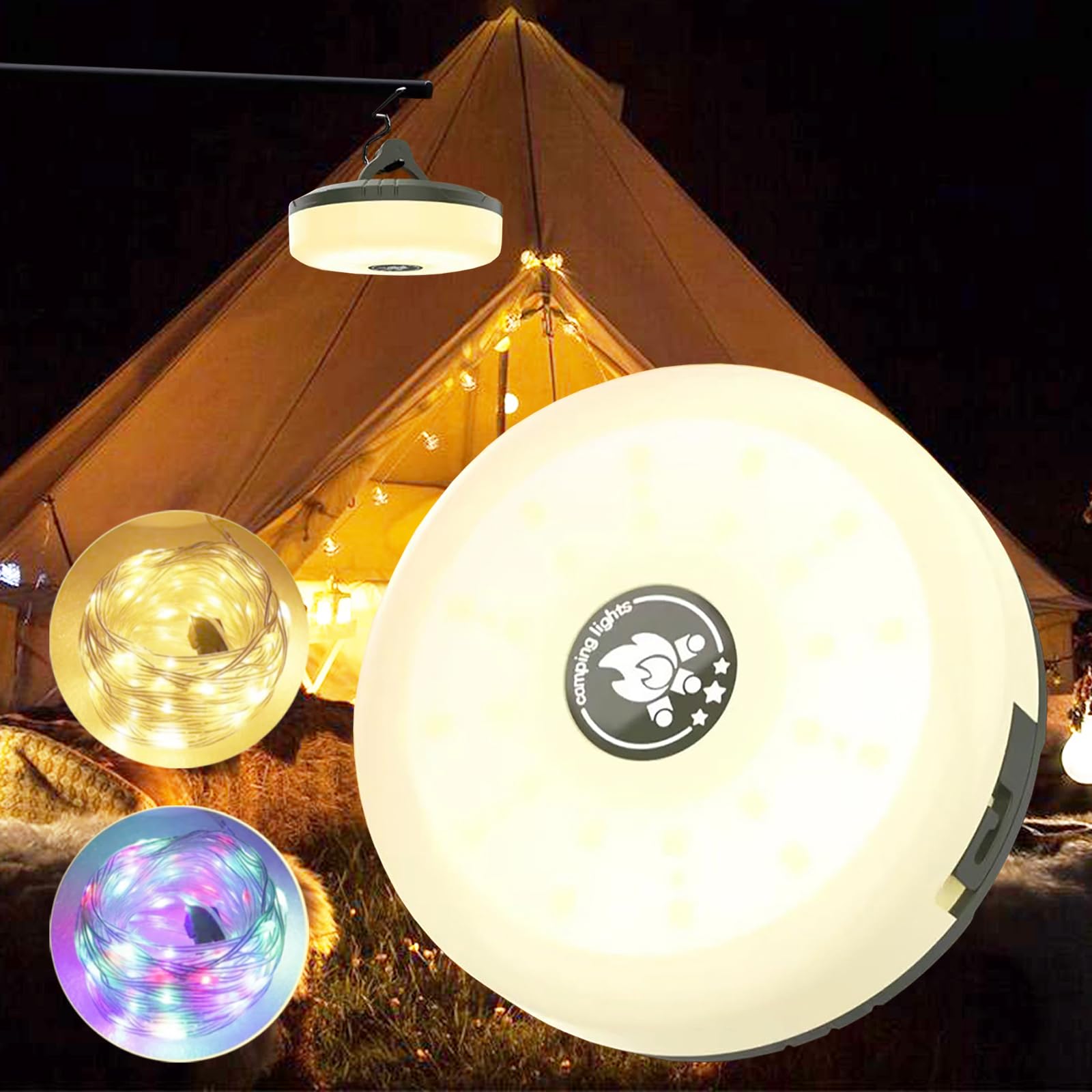Mdcmlks Outdoor String Lights With 8 Modes, Usb Charging, 32.8Ft Waterproof For Camping, Hiking, Christmas
