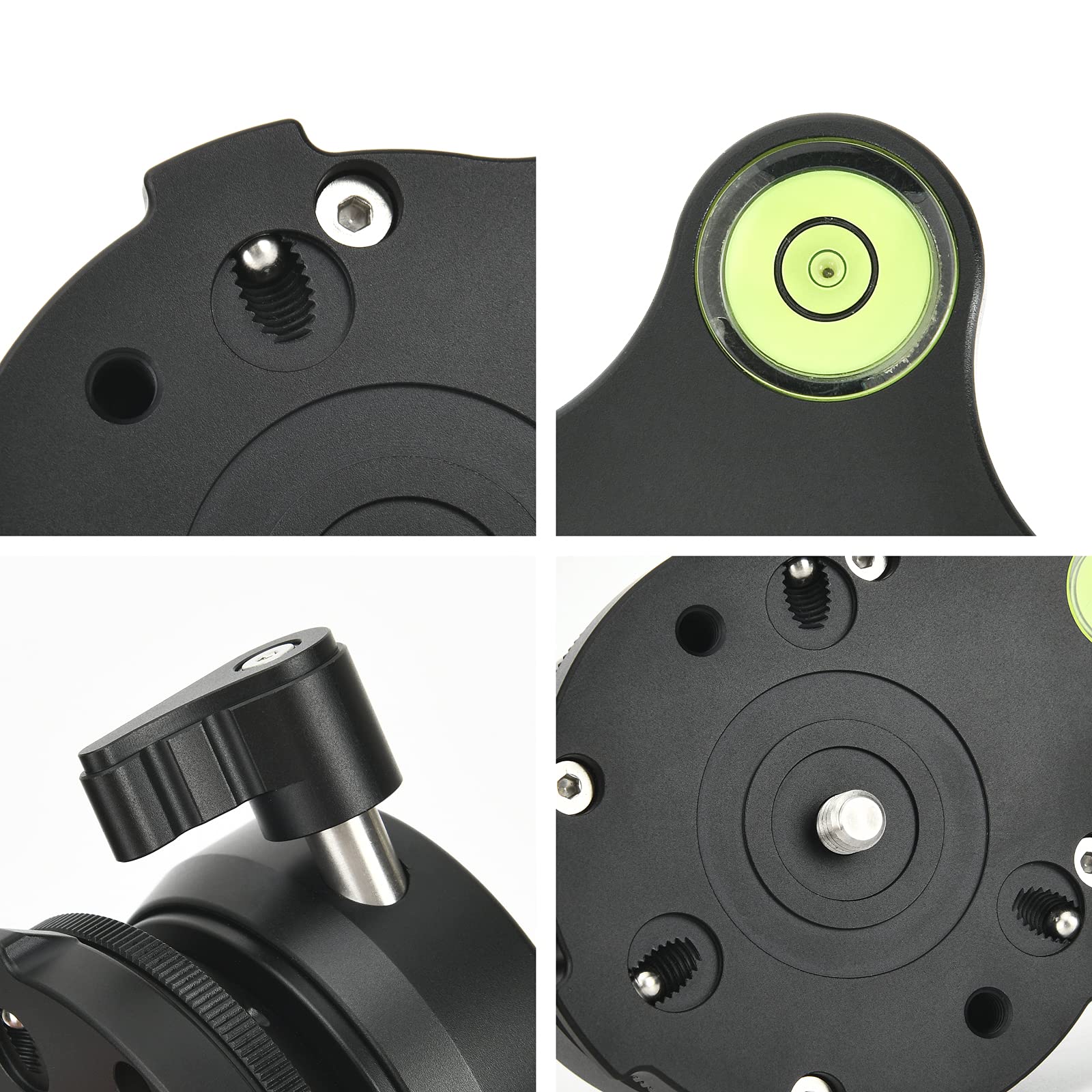 Ytvariw Tripod Leveling Base With Bubble Level,Panoramic Tripod Head Tilted Up And Down 15 Degrees For Canon,Nikon,And Other Dslr Cameras With 1/4" Thread, Tripods & Monopods With 3/8" Thread