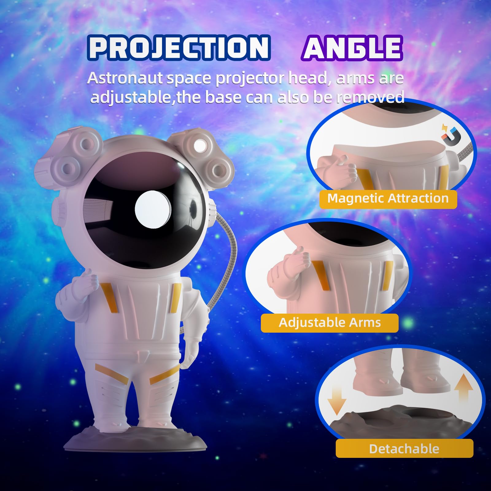 Kathluce Galaxy Projector, Tiktok Astronaut Nebula Night Lights, Remote Control Timing And 360°Rotation Magnetic Head,Star Lights For Bedroom,Gaming Room Decor