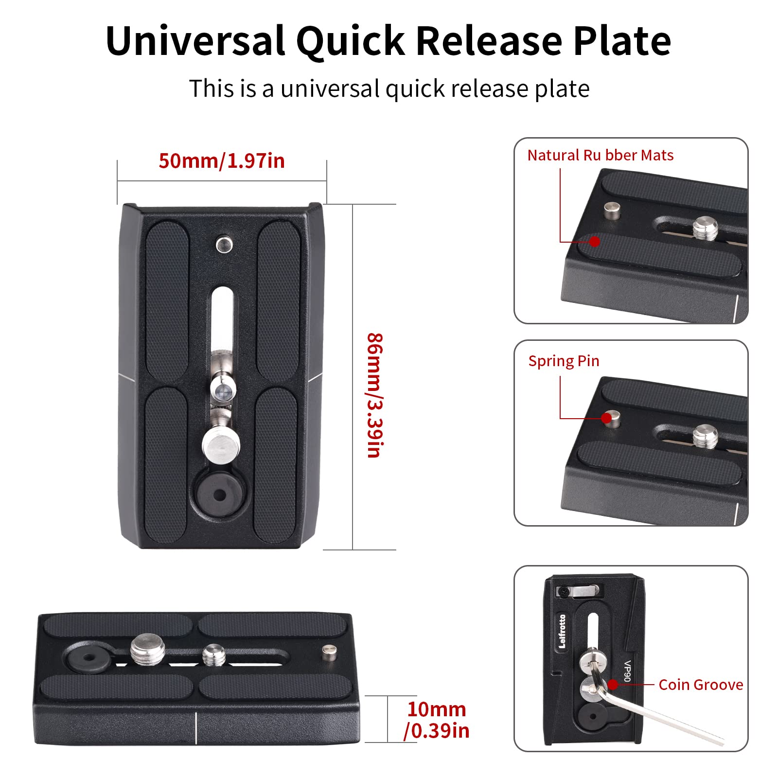 Leifrotto Tripod Head For Video Dslr Camera, Heavy Duty Fluid Head Tripod With Quick Release Plate, Max Load 22 Pounds,1/4 To 3/8 Connection, Supports Tripods, Monopods Connections Vs10