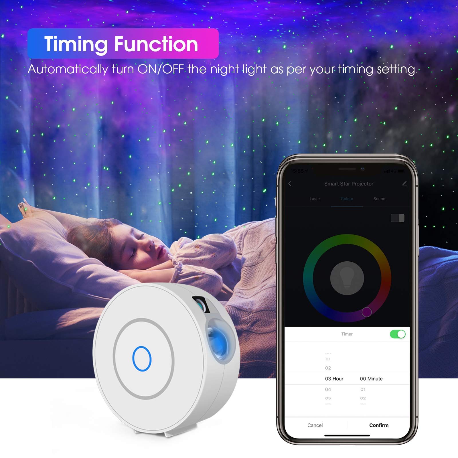 Panamalar Smart Star Projector, Wifi Galaxy Light Projector Nebula Cloud Projector With App Control,Timer,Alexa Voice Control, Starry Sky Projector Night Light For Bedroom Kids Party