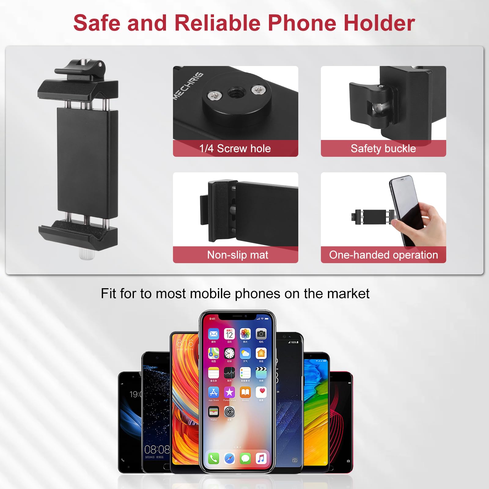 Mechrig Camera Mount Clamp, Super Clamp With Dual Ballhead Magic Arm For/Phone Holder/Tripod Mount Adapter - 1/4" & 3/8" Holes,360°Adjustable For G0Pro,Phone, Microphone,Monitor And Light Jc009