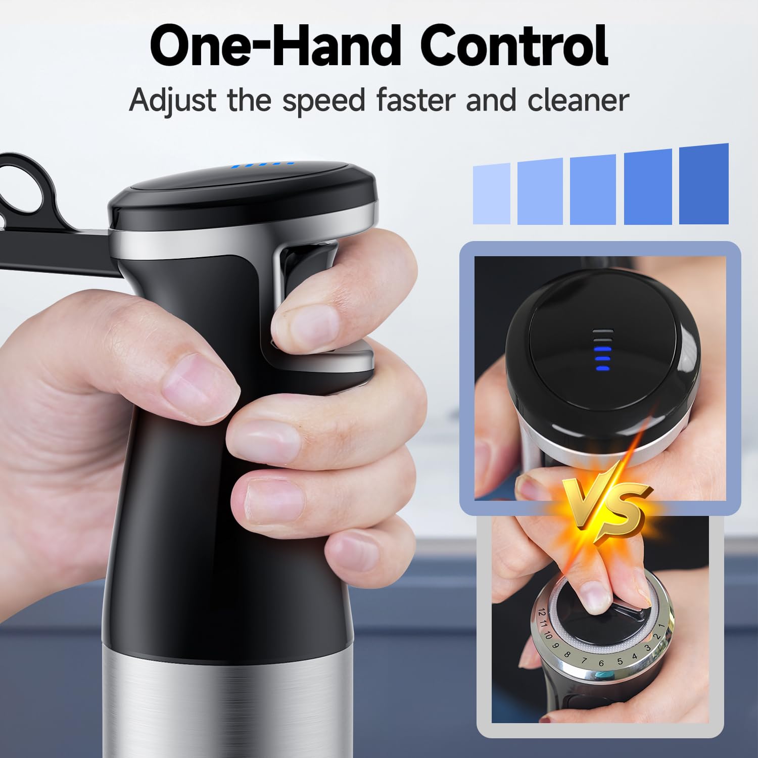 Turelar Immersion Hand Blender 5 In 1: 800W Electric Blender Handheld Stick Mixer With Trigger Control Grip, Emulsion Blenders For Kitchen Soup, Mayo, Smoothie And Baby Food, With Chopper, Whisk And Frother