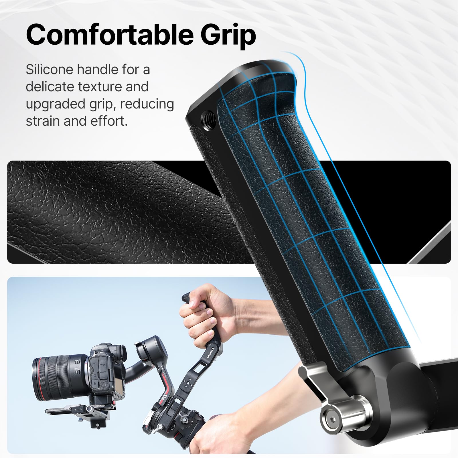 Ulanzi Co19 Adjustable Sling Handgrip Gimbal Handle, Dji Rs 4/4 Pro, Dji Rs 3 Mini /3/3 Pro, Dji Rsc 2/Rs 2, Flexible 360° Adjustments & Rich Expansion, Ergonomic Grip For Low Angle Shots, Load 5Kg