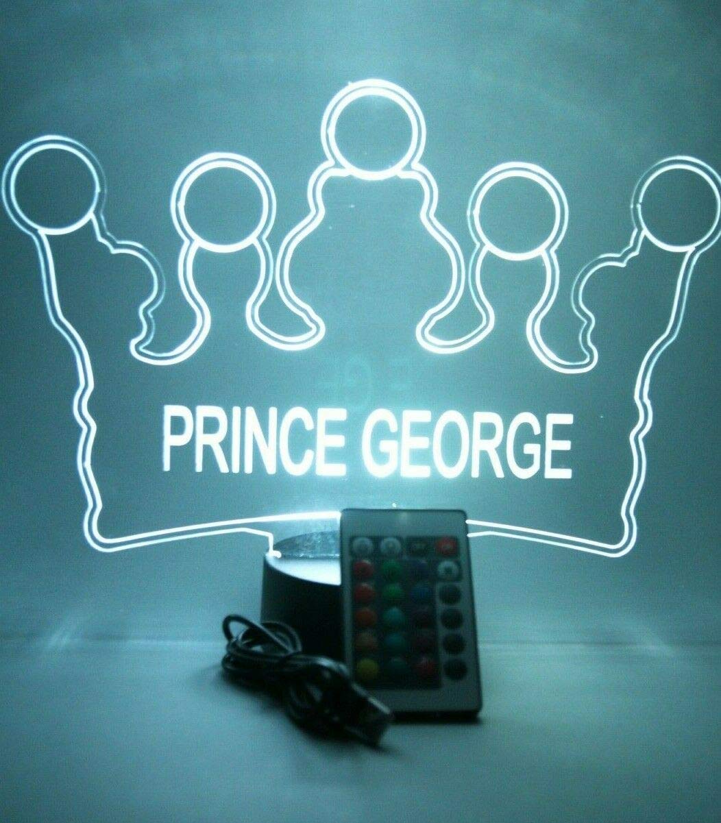 Mirror Mania Boy Prince Male King Crown Night Light Up Lamp Led Personalized Prince King And Name Engraved Table Lamp - It'S Wow, With Remote, 16 Color Options, Dimmer, Engraved, Great