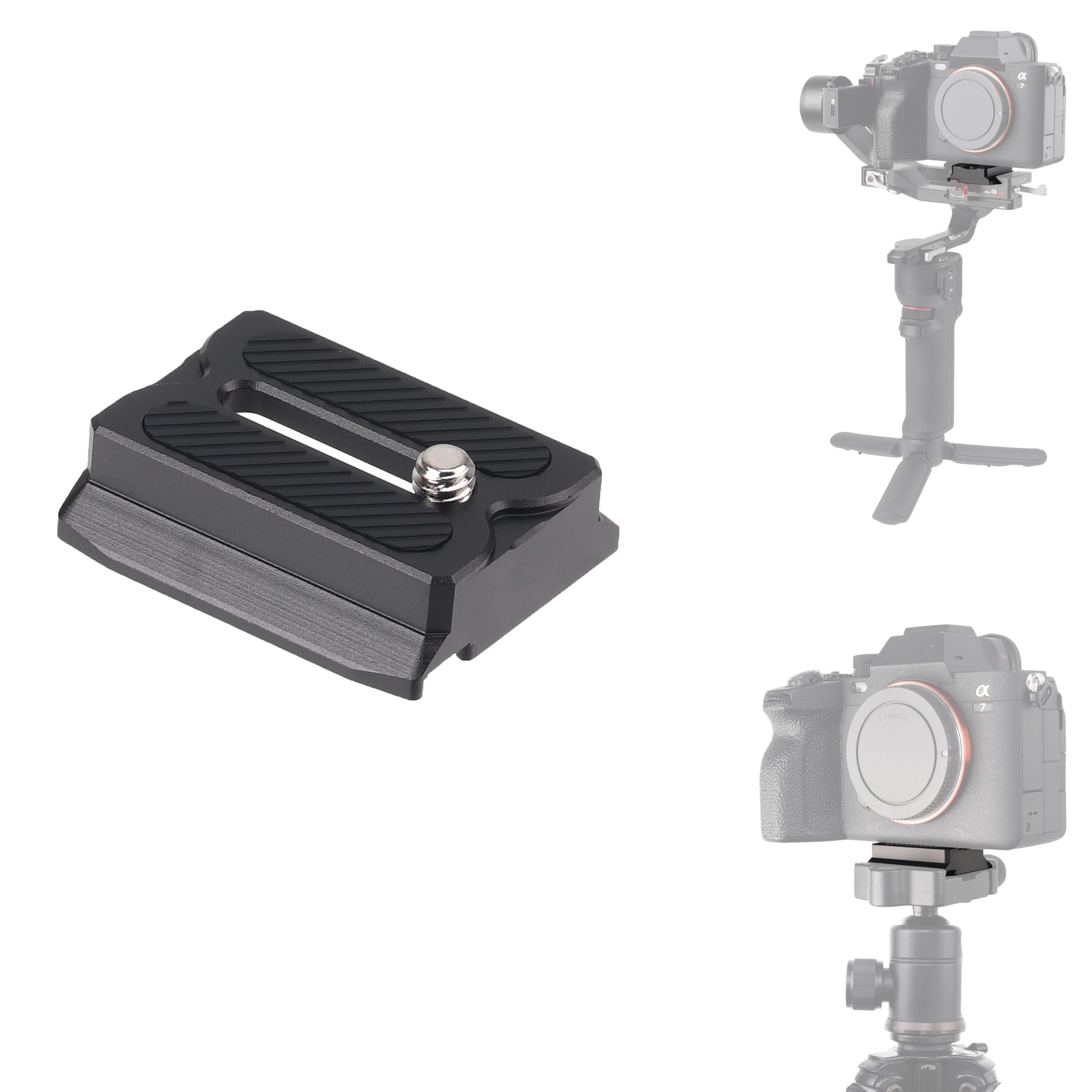 Fotga Rs Upper Camera Quick Release Plate For Dji Ronin Rs3 / Rs 3 Mini/Rs 3 Pro/Rs 2 / Rsc 2 / Rs 4 / Rs 4 Pro/Rs 4 Mini Gimbal Stabilizer Dslr Mirrorless Camera Compatible Arca Swiss Tripod