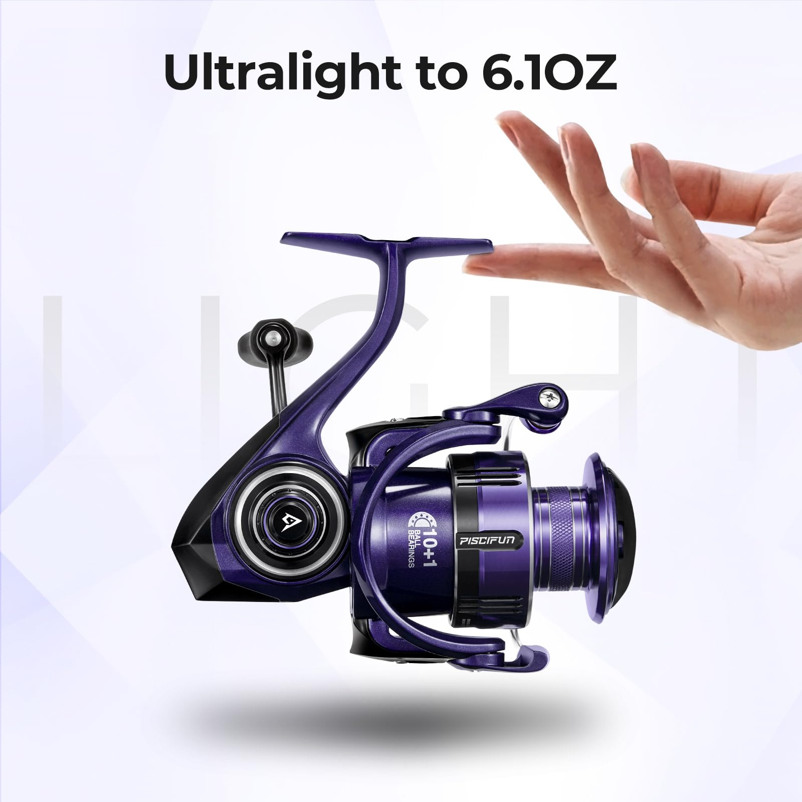 Piscifun Alumix Spinning Reel, Aluminum Spinning Fishing Reel, 26Lbs Max Drag, Light To 6.1Oz, Carbon Rotor, 10+1 Shielded Bb, 5.2:1/6.2:1, Smooth Powerful Freshwater Spinning Reel