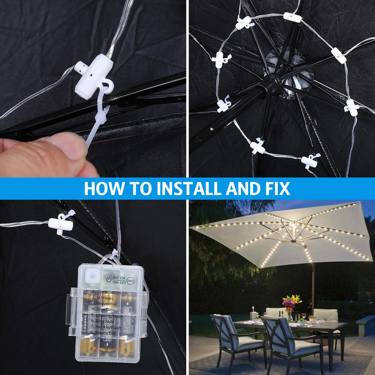 Kwaiffeo Christmas Lights Outdoor, 24 Tubes(Equivalent To 3 Sets Of 8-Tubes) Meteor Shower Lights Snow Falling Icicle Lights For Xmas Tree Halloween Decoration Wedding Party Window, Ul Plug, White