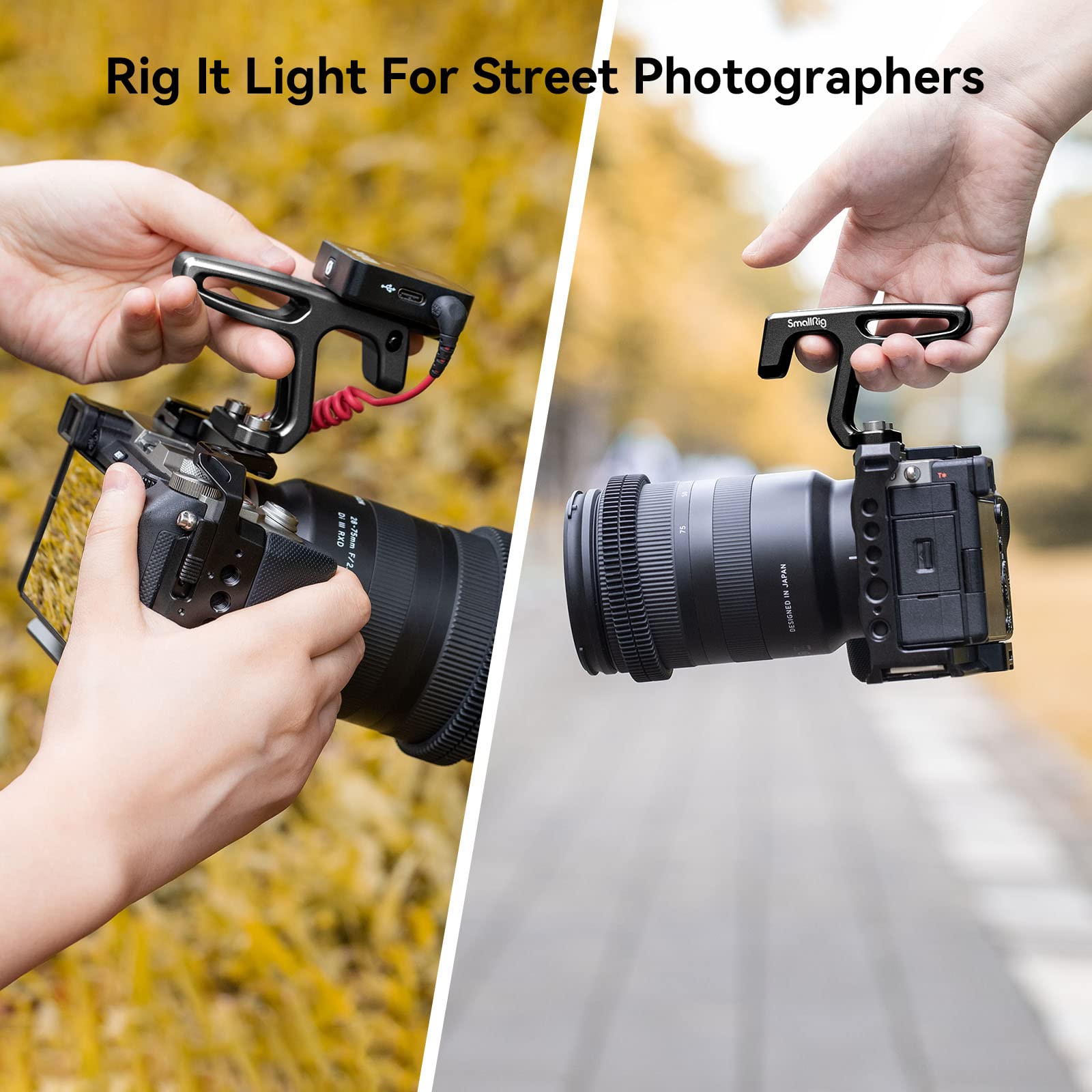 Smallrig Mini Top Handle For Lightweight Vlogging Cameras With 1/4"-20 Screws - Hts2756