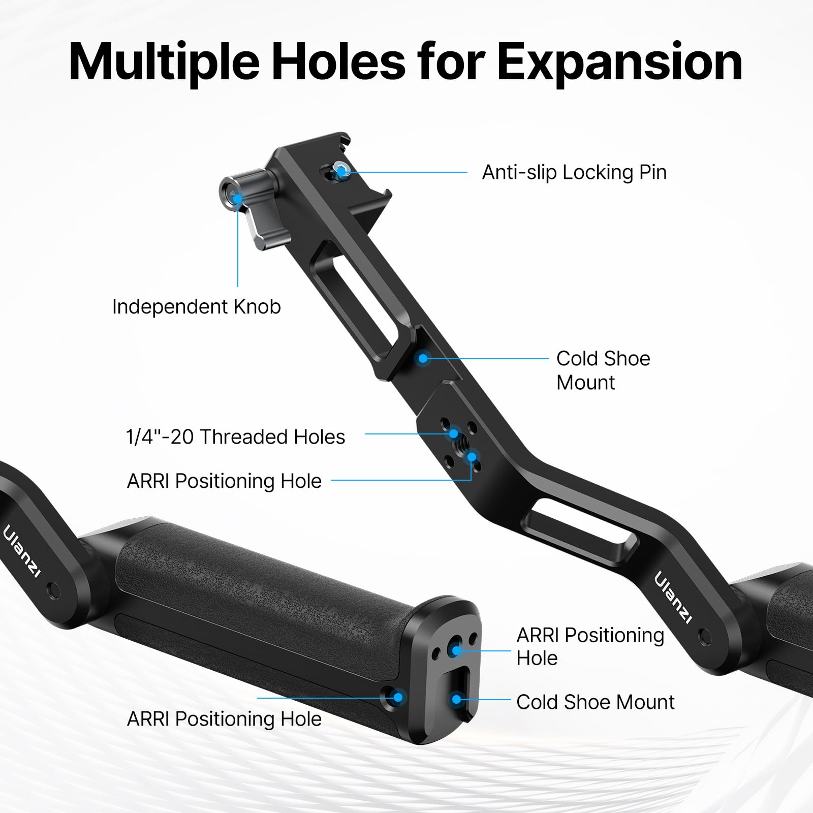 Ulanzi Co19 Adjustable Sling Handgrip Gimbal Handle, Dji Rs 4/4 Pro, Dji Rs 3 Mini /3/3 Pro, Dji Rsc 2/Rs 2, Flexible 360° Adjustments & Rich Expansion, Ergonomic Grip For Low Angle Shots, Load 5Kg