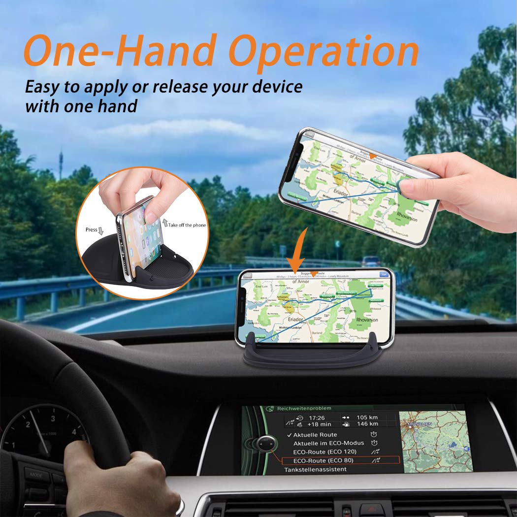 Staont Car Phone Holder, Anti-Slip Silicone Dashboard Car Pad Compatible With Iphone, Samsung, Android Smart Phones, Gps, Kgs3 And More