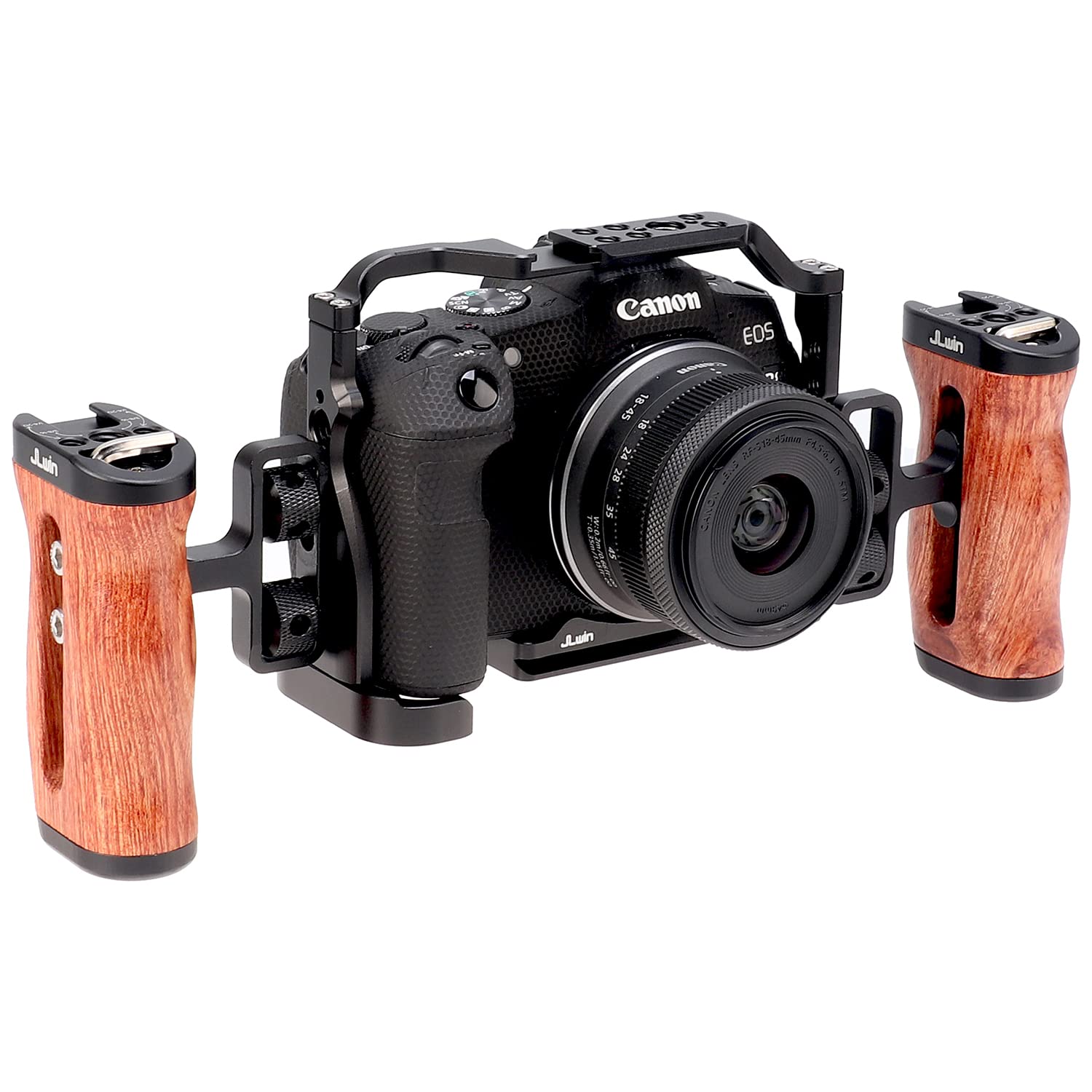 Foeasy Foto4Easy R8 Cage For Canon R8 Camera With Quick Release Plate For Arca-Swiss,Includes Dual Universal Side Wooden Handle