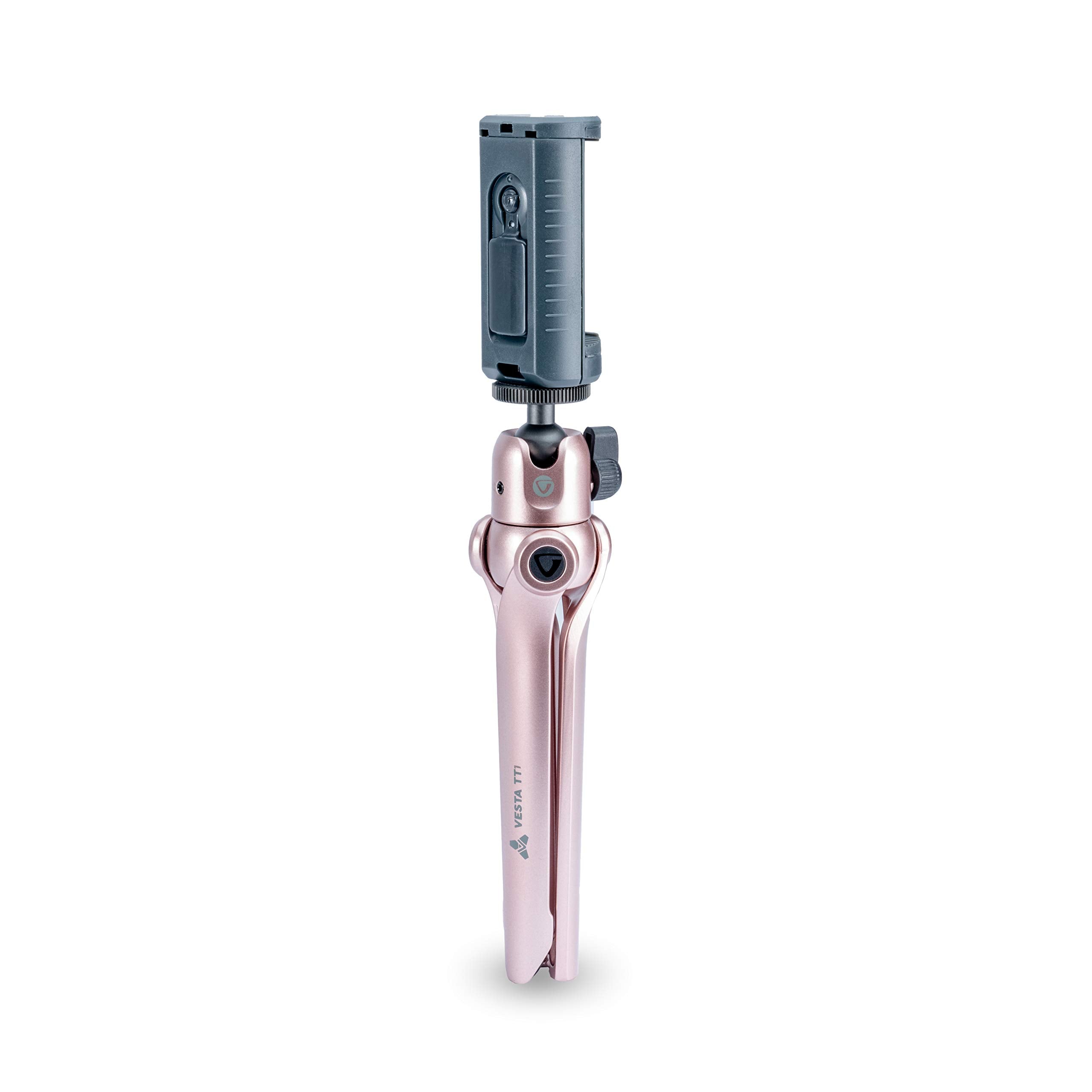 Vanguard Vesta Tt Aluminum Tabletop Tripod With Smart Phone Holder - Rose (Vesta Tt1 Rose)