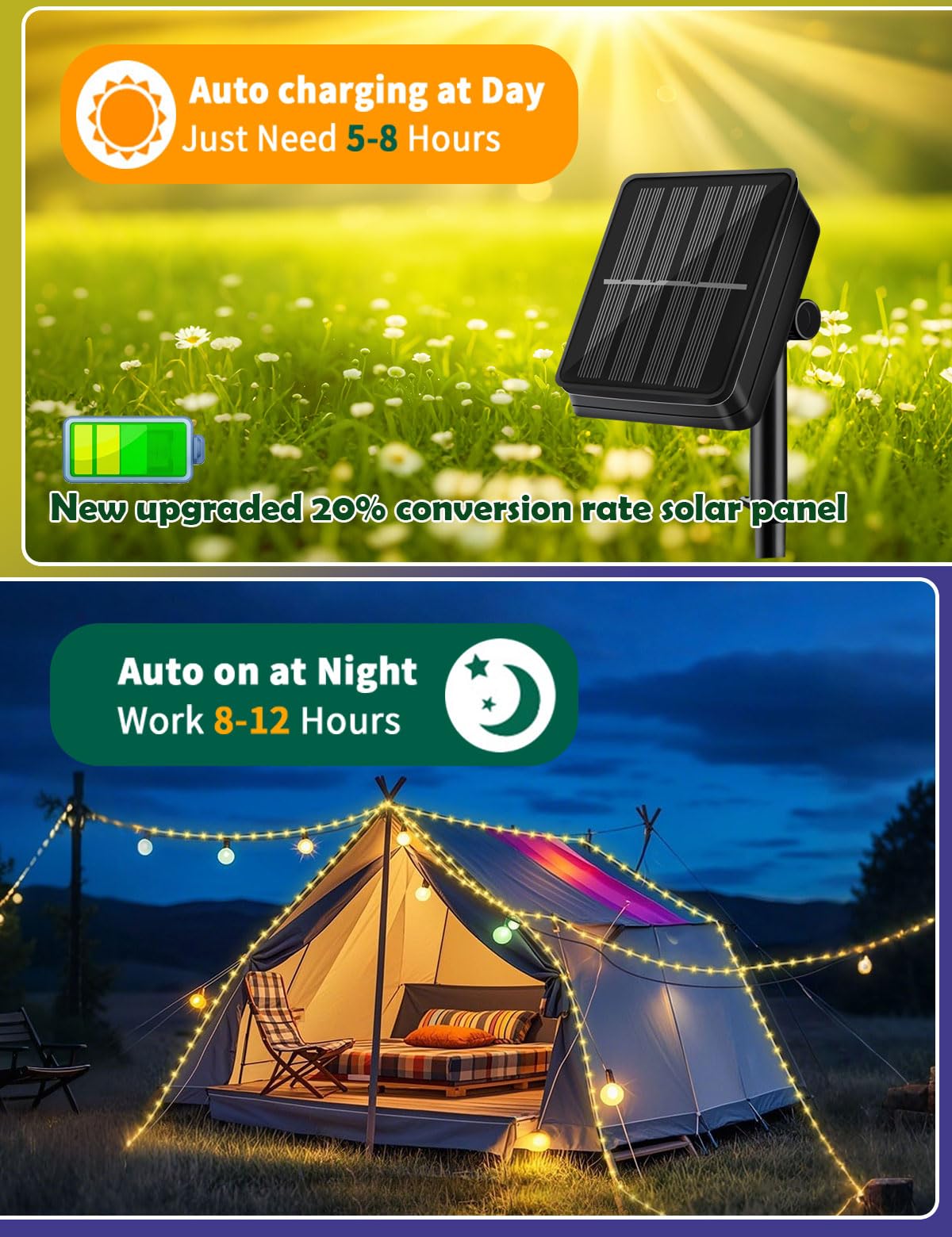 Lairtpow Solar Rope Light Waterproof Ip65 39Ft 100Leds Outdoor Led Solar Outdoor Lights For Party Garden Yard Home Wedding Christmas Halloween Holiday Tree Decoration Lighting