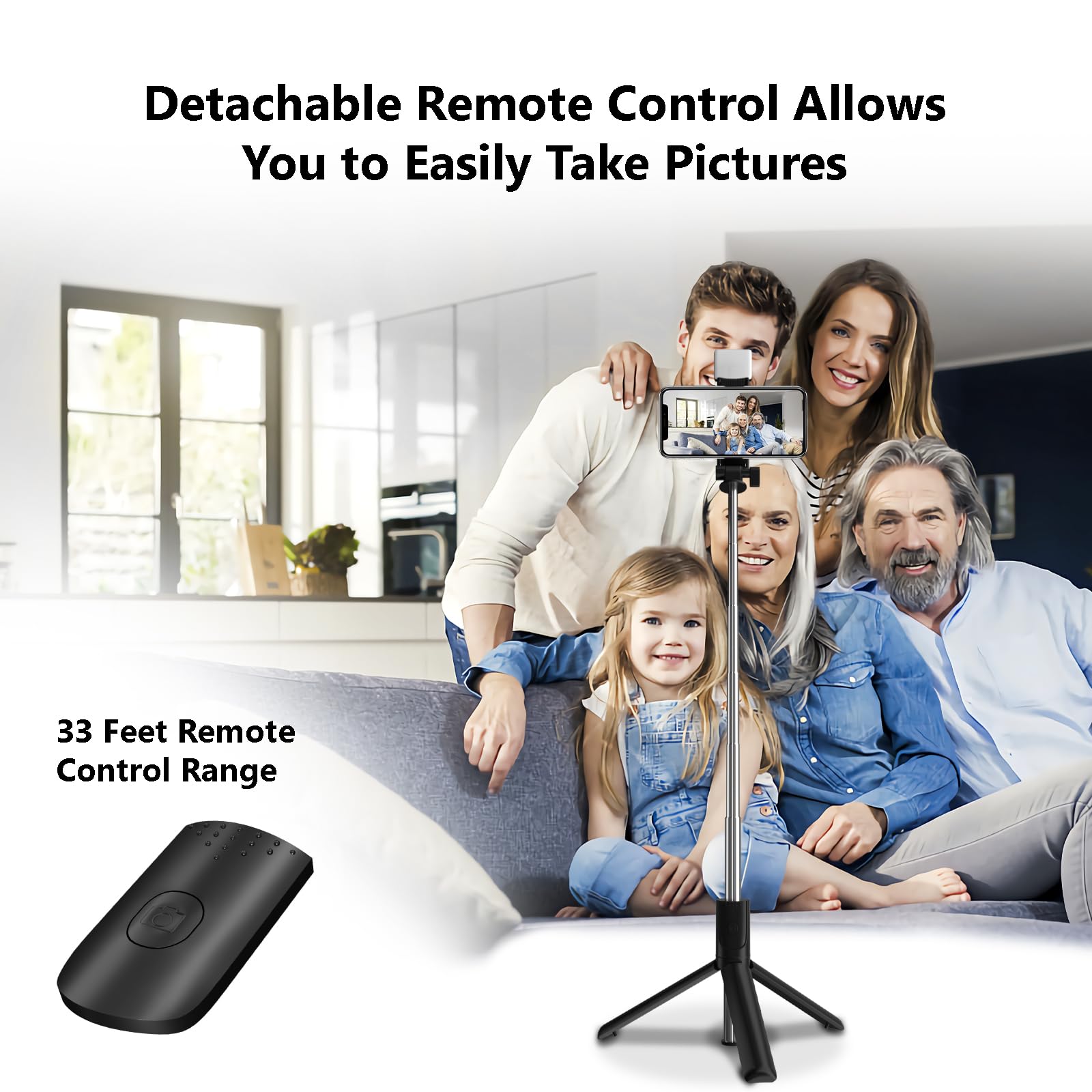Bollove Selfie Stick, 40 In Retractable Phone Tripod With Wireless Remote Control & Light, Portable Selfie Stick Tripod For Photograph, Live Streaming, Video Recording, Compatible With All Cellphones