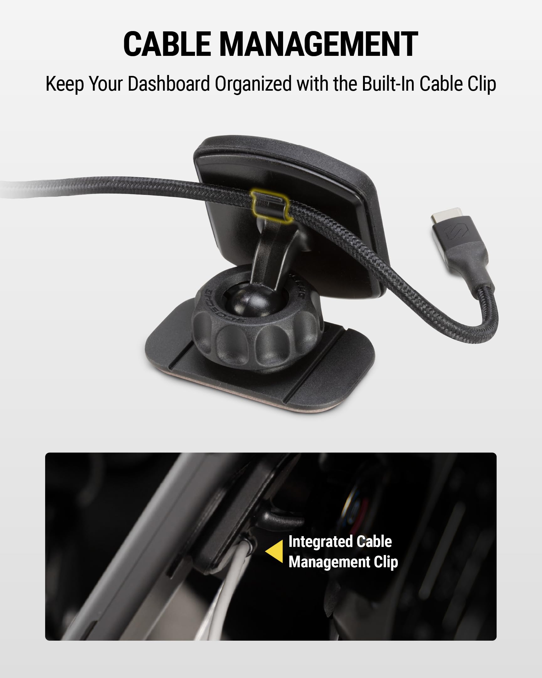 Scosche Magdmb Magicmount Magnetic Phone Mount For Car, Dashboard Cell Phone Holder With 360° Adjustable Magnet Head, Universal Phone Stand For Car Compatible With Iphone, Samsung, And All Devices