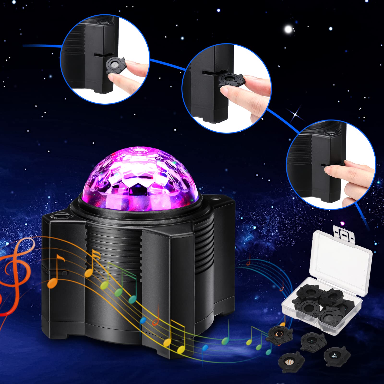 Wanrayw Star Projector, 15-In-1 Night Light With Remote Control, Galaxy Light With Bluetooth Speaker For Bedroom, Game Room, Parties