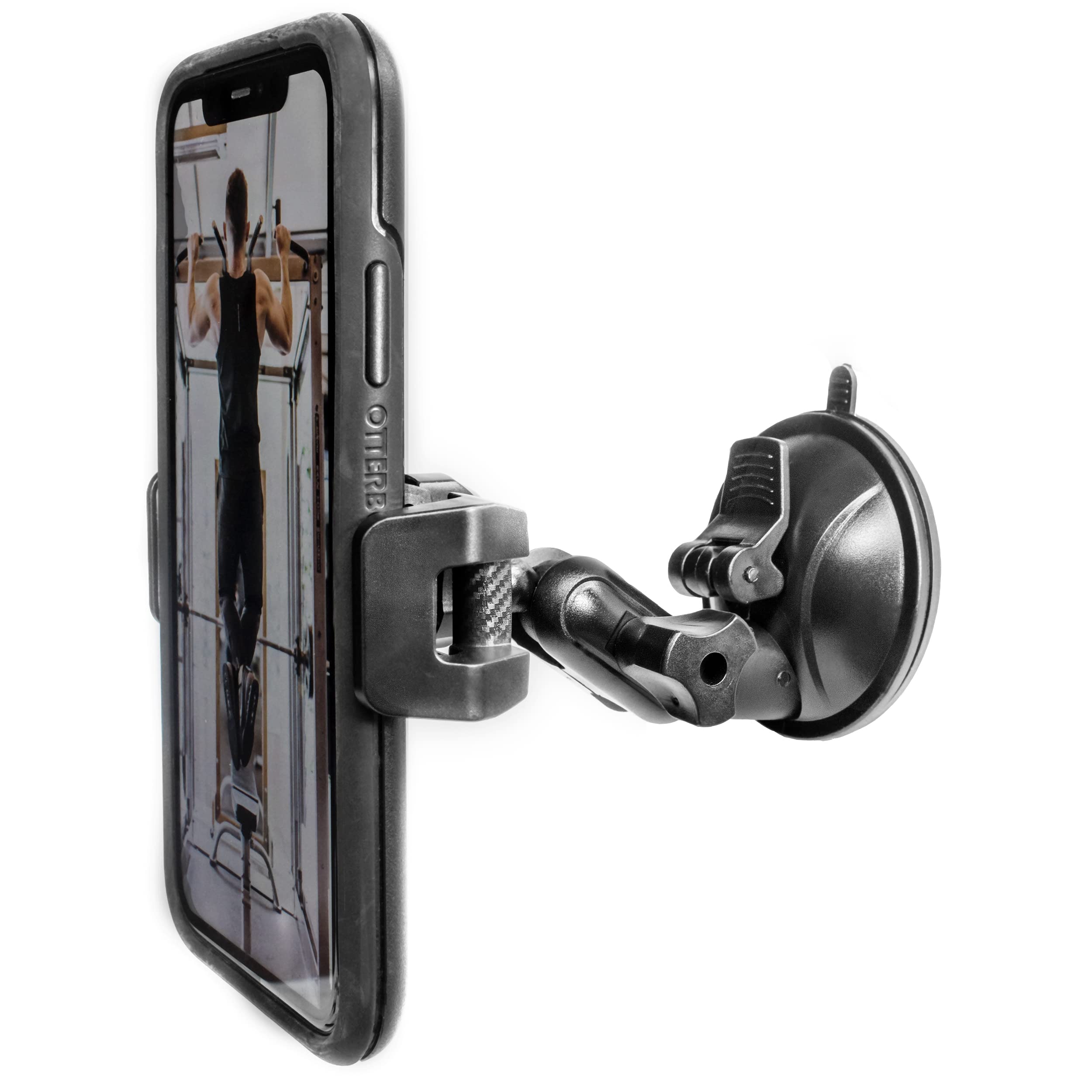Quyee Universal Mirror Shower Phone Holder, Multi-Directional Dual 360 Degree Rotating Suction Cup Phone Wall Mount Stand, Tiktok Youtube Vlog Video Recording Kit, Airplane Travel Essentials Accessories