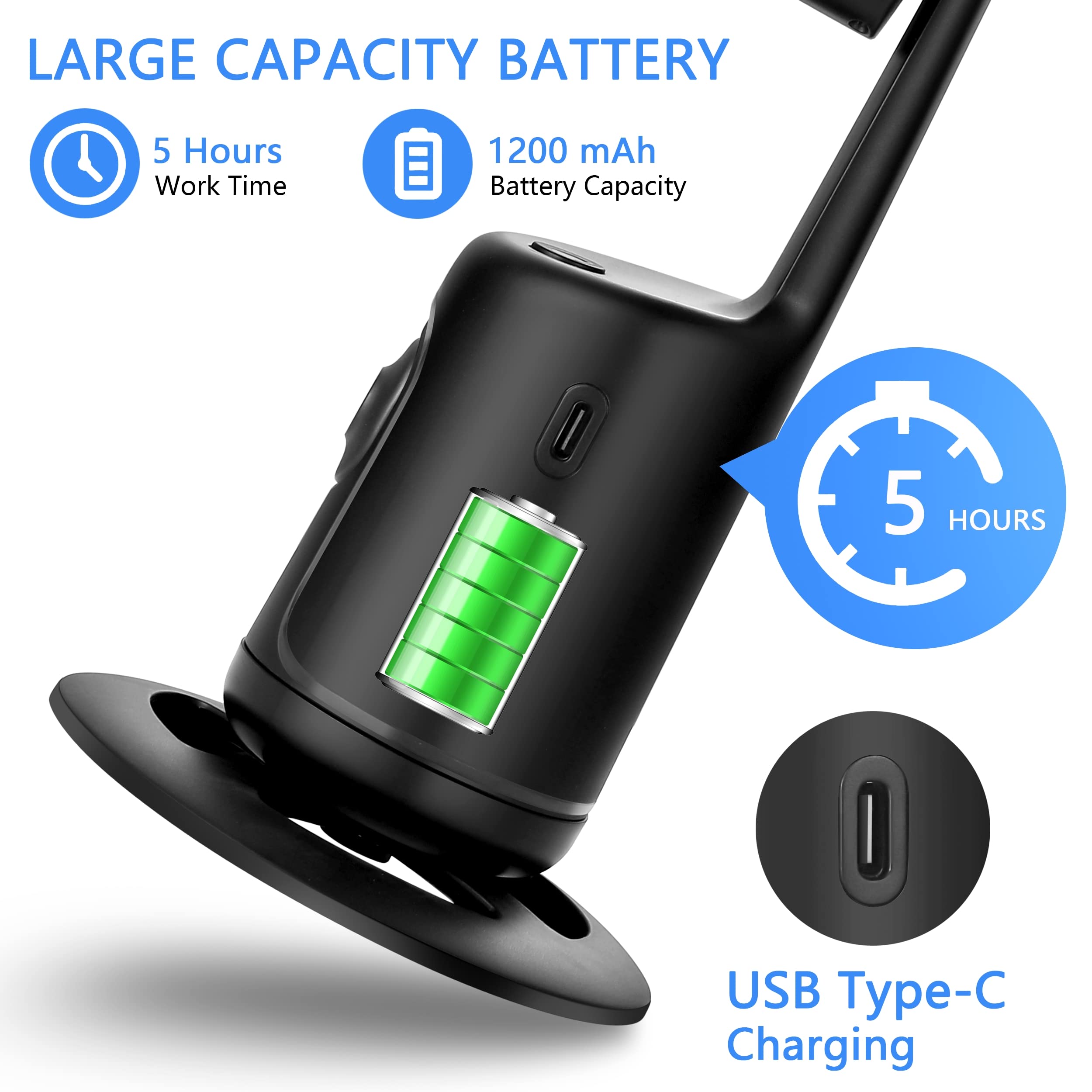 Rupital Auto Face Tracking Tripod, 360° Rotation Body Phone Camera Mount Smart Shooting Holder With Remote Selfie Stick, No App, Gesture Control, For Vlog, Tiktok