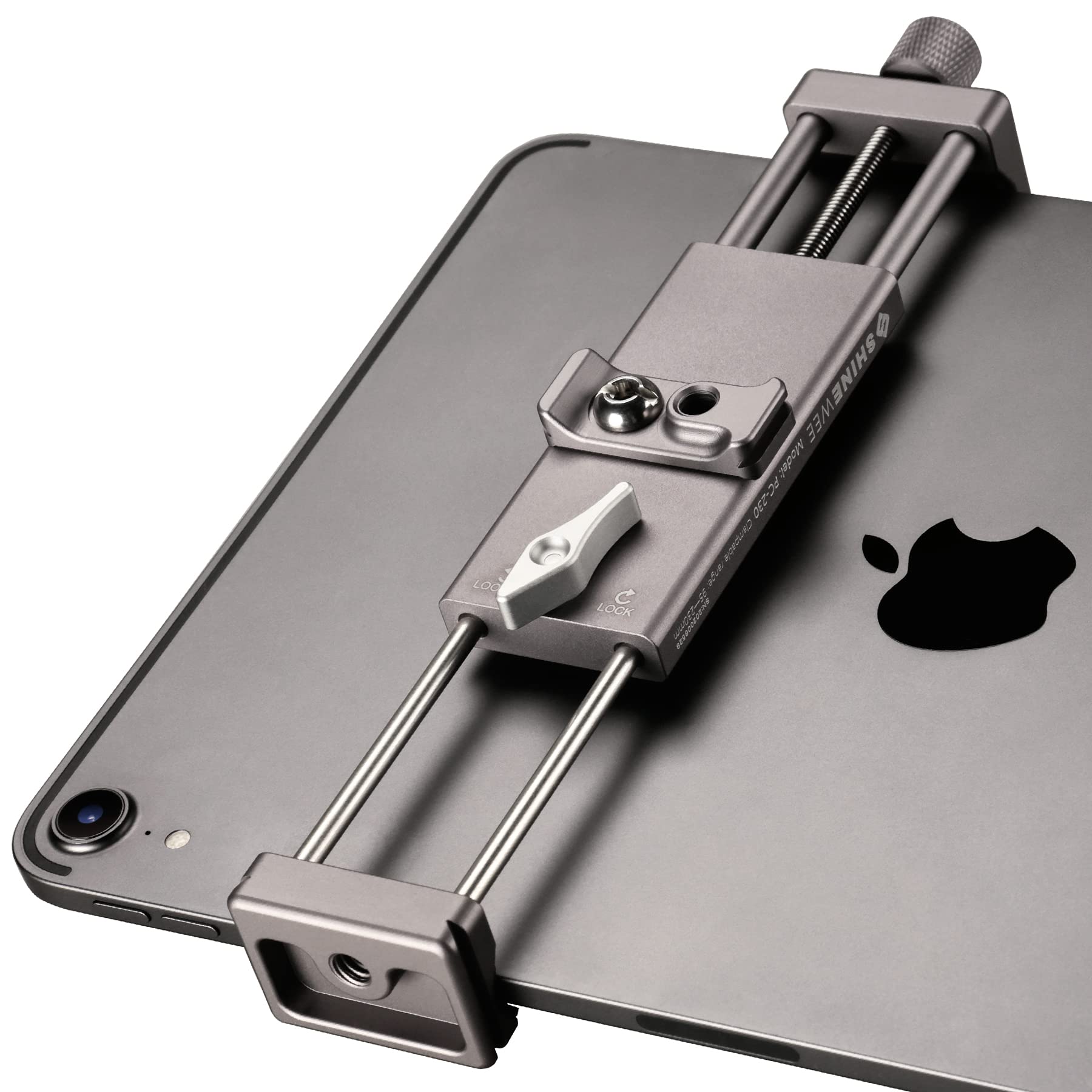 Shiee Full Metal Tablet Tripod Holder – Compatible With Ipad Mini, Air, Pro 1/4" Screw & Arca Dovetail Mounts Universal Tablet Clamp Adapter