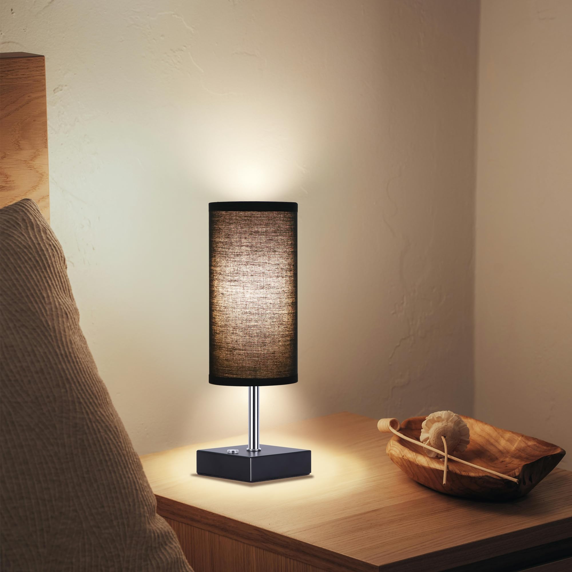 Avv Cordless Table Lamp, Battery Operated Lamp For Night Stand, 3 Modes Battery Powered Wireless Table Lamp, Touch Control Rechargeable Lamp For Bedroom, Living Room, Reading Room, 12 Inch Black