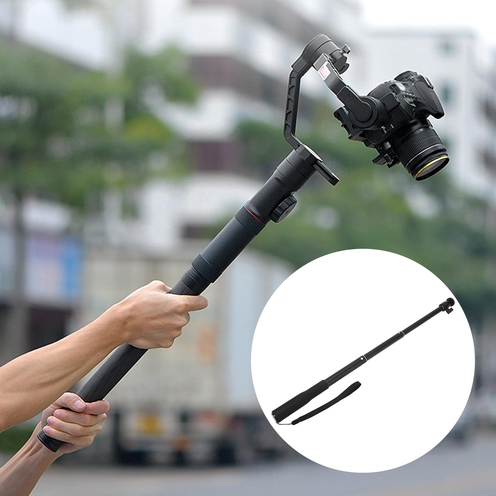 Zunate Lightweight Aluminum Alloy Stabilizer Extension Rod, Ultra Comfortable Handle, Lightweight Tripod Stabilizer Extension Pole