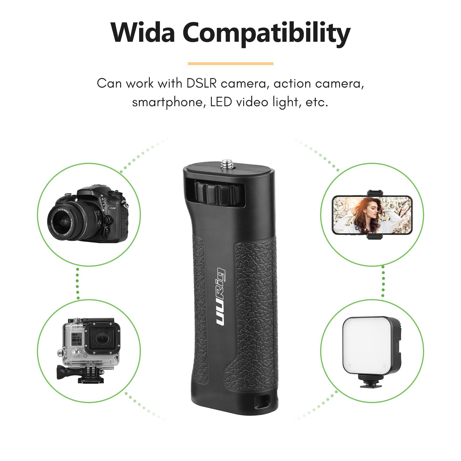 Bortt Camera Hand Grip Universal Ergonomic Camera Handle Grip Portable Photography Handheld Stabilizer With 1/4 Inch Screw For Mirrorless Camera Sports Camera Video Light Vlog Video Recording