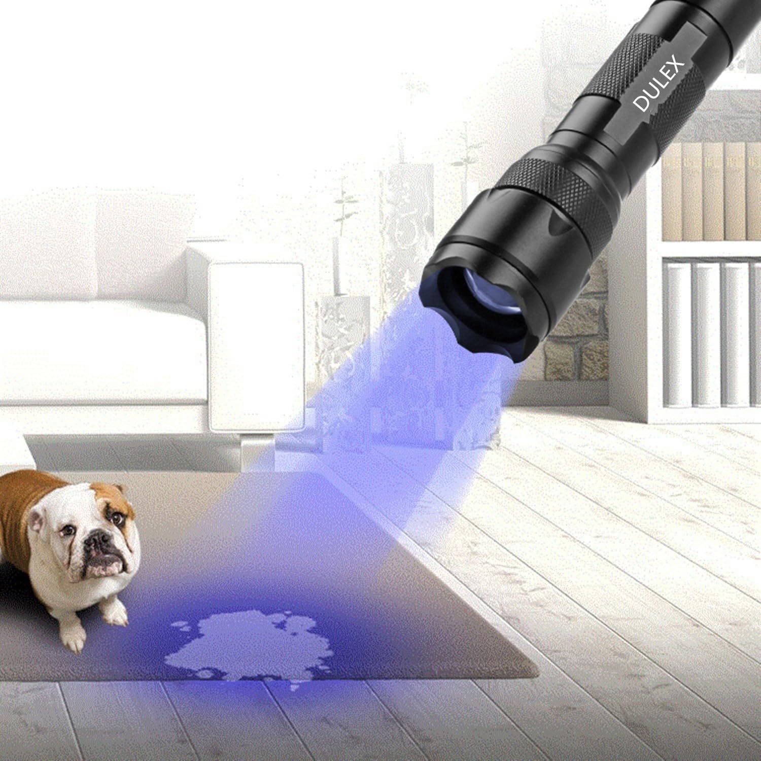 Dulex Uv Blacklight Flashlight 365Nm, High Power Led Flashlight Black Lights, Rechargeable Uv Light Flashlight For Curing Uv Glue, Leak Detector, Pet Urine Stain