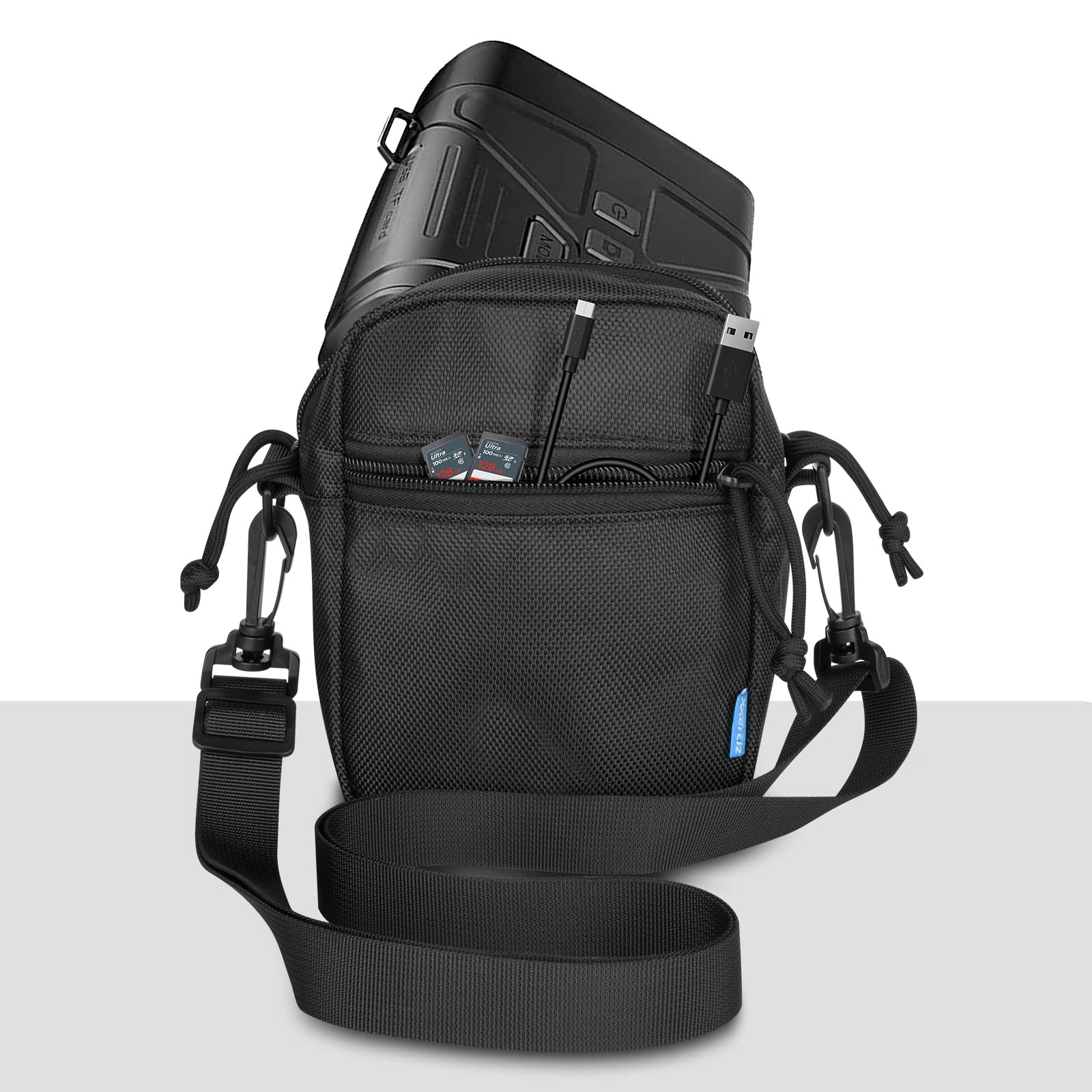 Xxerciz Protective Case Compatible With Fvtga Night Vision Goggles, Nylon Travel Bag For Night Vision Binoculars, Soft Linner Shoulder Strap, Side Pocket For Sd Card, Data Cable, Manual (Case Only)