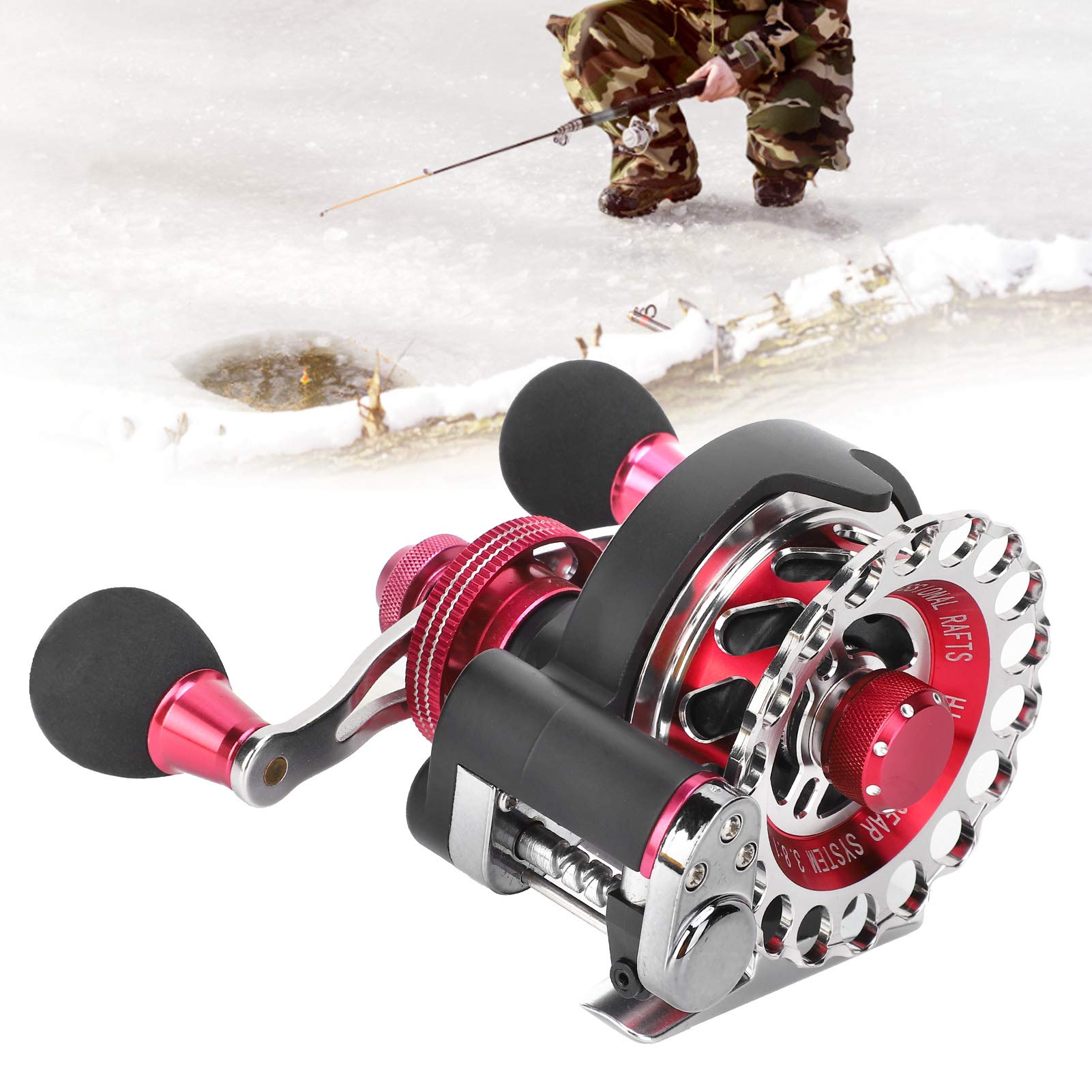 Dilwe Fishing Reels Wheel,Portable High Strength Fishing Reels 10+1 Bb 2.6:1 Gear Ratio Fishing Raft Wheel Fishing Accessory(Left Hand Type)