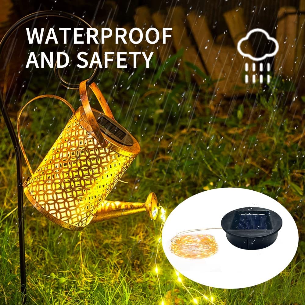 Aqeenura Solar Lights Replacement Top Parts For Outdoor Solar Watering Can Hanging Lanterns With 90 Led String Lithgs Detachable Connector (Warm White ) (1Pcs 7Cm/2.76Inch)