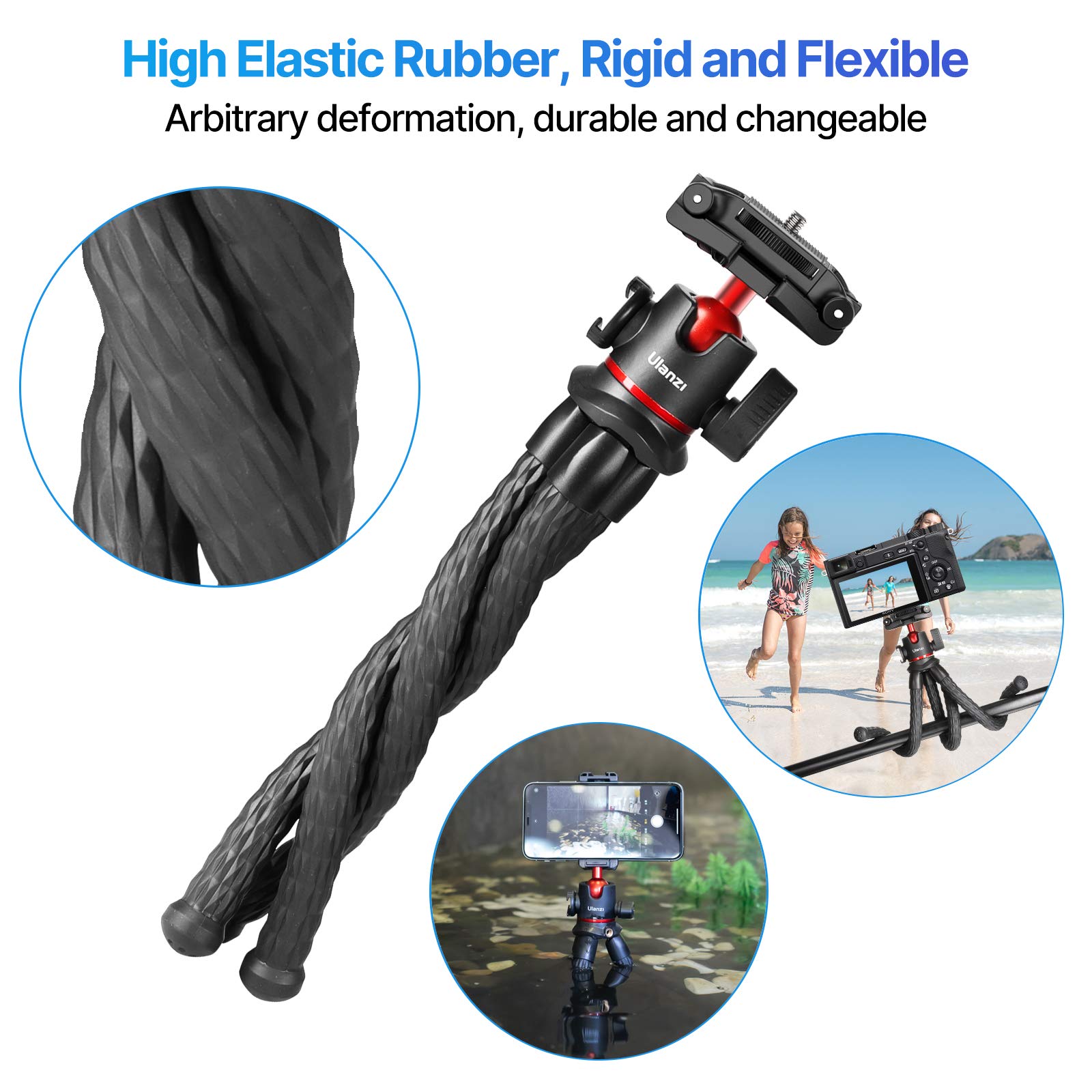Ulanzi Mt-33 Camera Tripod,Flexible Mini Tripod With 1/4" Screw For Magic Arm,Octopus Tripod Compatible With Iphone 12 Samsung Canon Nikon Sony Cameras