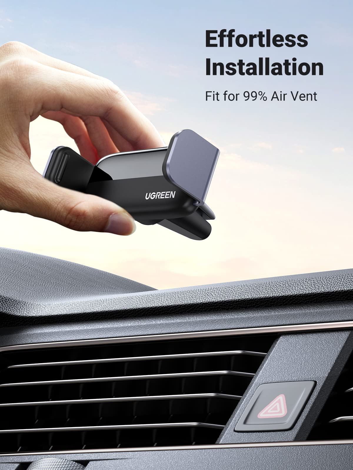 Ugreen Car Vent Phone Mount Air Vent Clip Phone Holder Car Mount Mini Size Compatible With Iphone 16 15 14 13 12 Pro Max Mini Plus, Iphone 11 Se Xs Xr 8 7 6 6S Smartphone