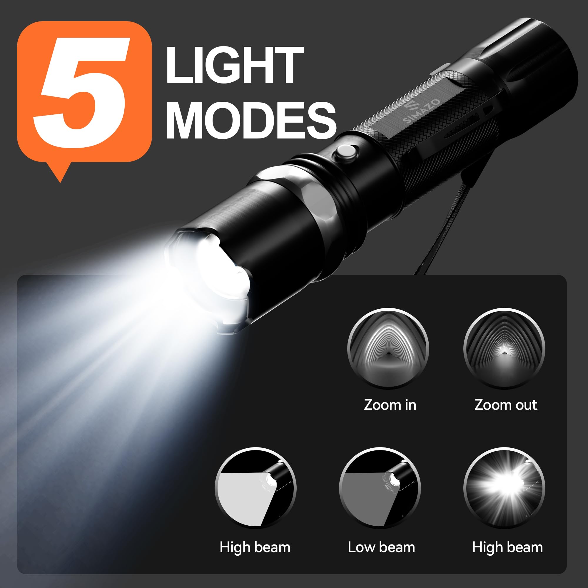 Simazo 4 Pack Traffic Wand, 16 Inch Led Traffic Flashlight Wand With 5 Flashing Modes, Orange Traffic Safety Control Baton, Air Marshalling Wand For Parking, Aircraft, Car Directing