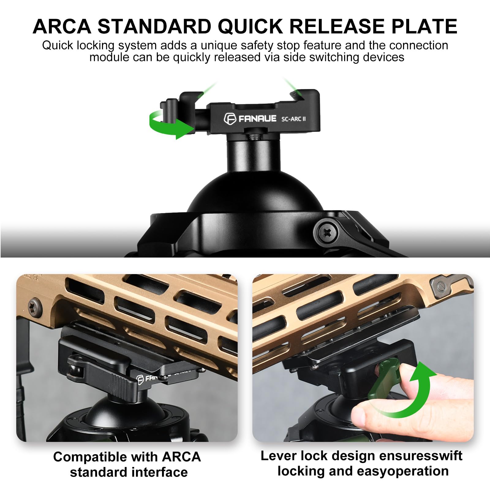 Fanaue Carbon Fiber Tripod Ht-2830-30 For Hunting -Ultra-Durable, Lightweight With Arca Swiss Quick-Release Mount, For Wildlife Photography &Outdoor Adventures, Professional Gradehunting Gear