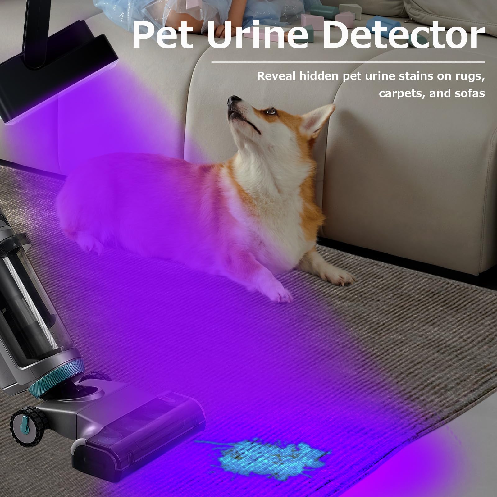 Benss 2 Pack Rechargeable Black Light, 60W 5000 Mah Dimmable Uv Black Light, 100 Led 395 Nm Ultraviolet Blacklight, For Dog Cat Pet Urine Stains Detection, Bed Bug, Scorpions, Bedroom, Camping, Outdoor