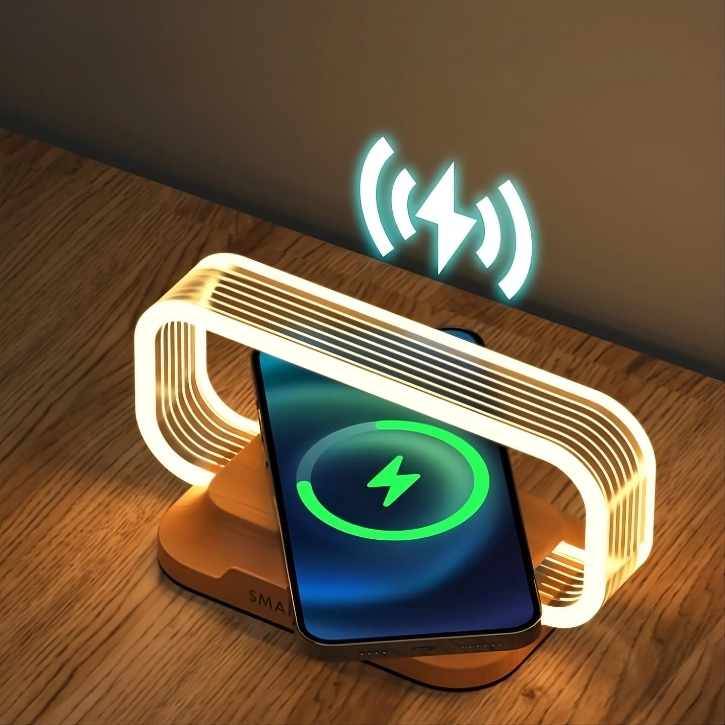 Iinnovate Bedside Table Lamp Wireless Charger, Touch Nightstand Lamp With Usb Port Desk Lamp With Modern Led Light Dimmable For Bedroom, Living Room, Office, 3 Way Touch Control Stepless Dimming