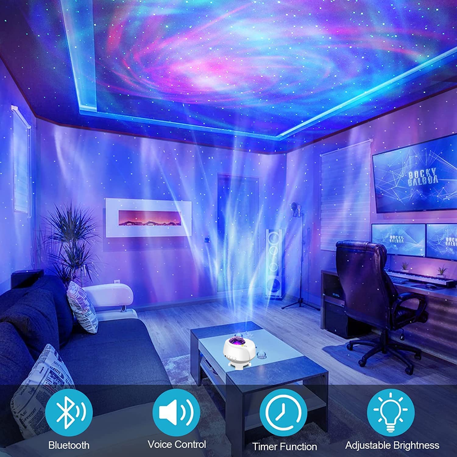 Fliti Galaxy Lights Projector, Star Projector With Changing Nebula And Galaxy Shapes Night Light