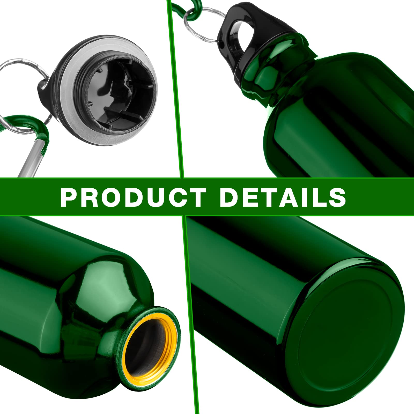 24 Pieces Aluminum Water Bottle 17 Oz Leak Proof Lightweight Aluminum Bike Sports Bottle Bulk