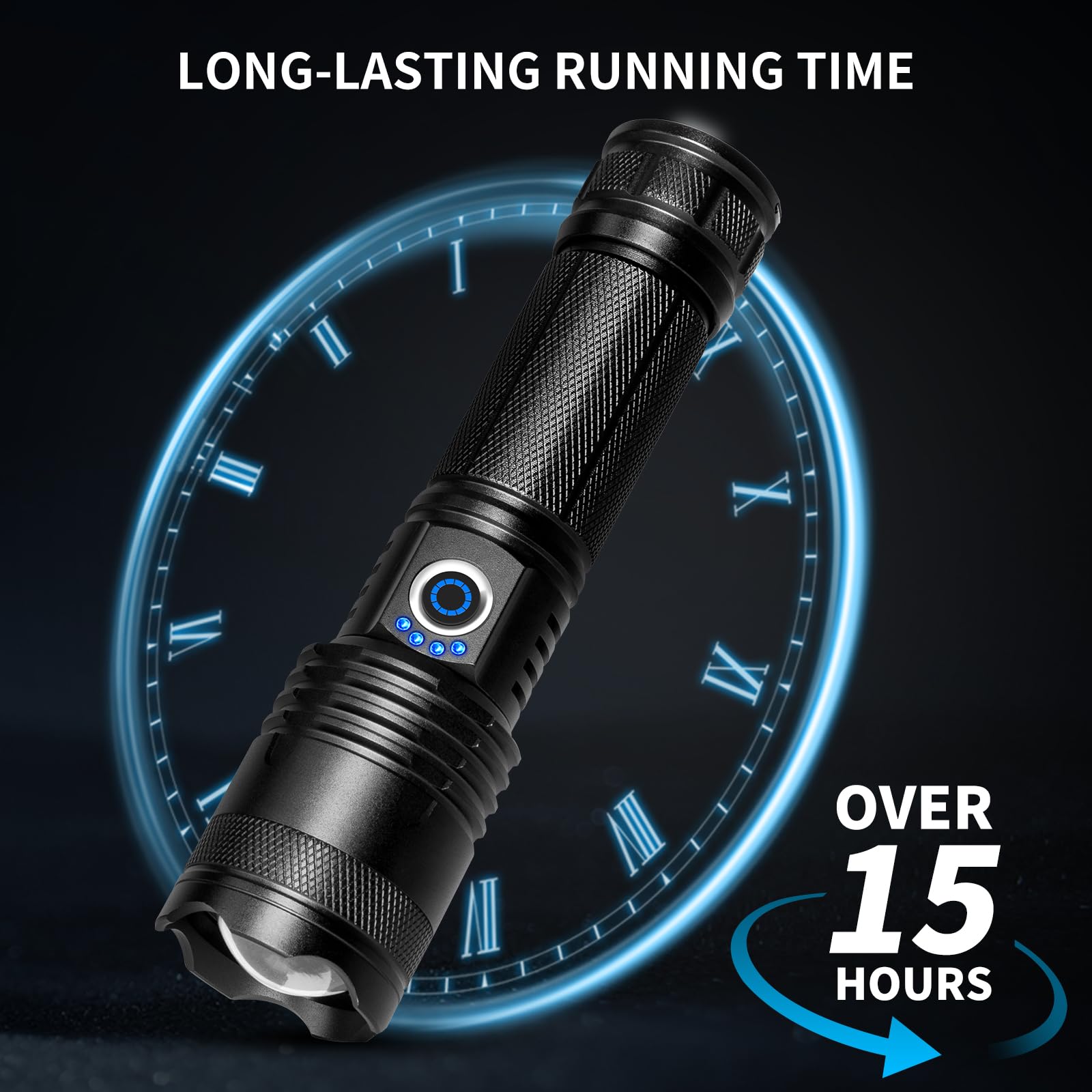 Lbe Rechargeable Led Flashlights High Lumens, 990,000 Lumens Super Bright Flashlights With 5 Modes, Waterproof Powerful Flash Light Multifunctional Flashlights For Home Camping Hiking(2 Pack)