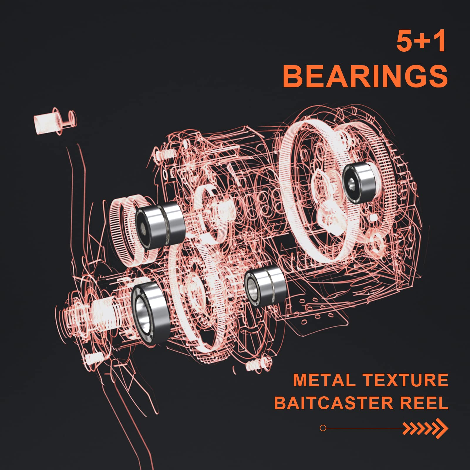 Haut Ton Matel Master Advanced Version Baitcaster Reels,6.2:1Gear Ratio,5+1Ball Bearing,Bait Clickers,12Lb Drag System Fishing Reels,For Saltwater,Freshwater.