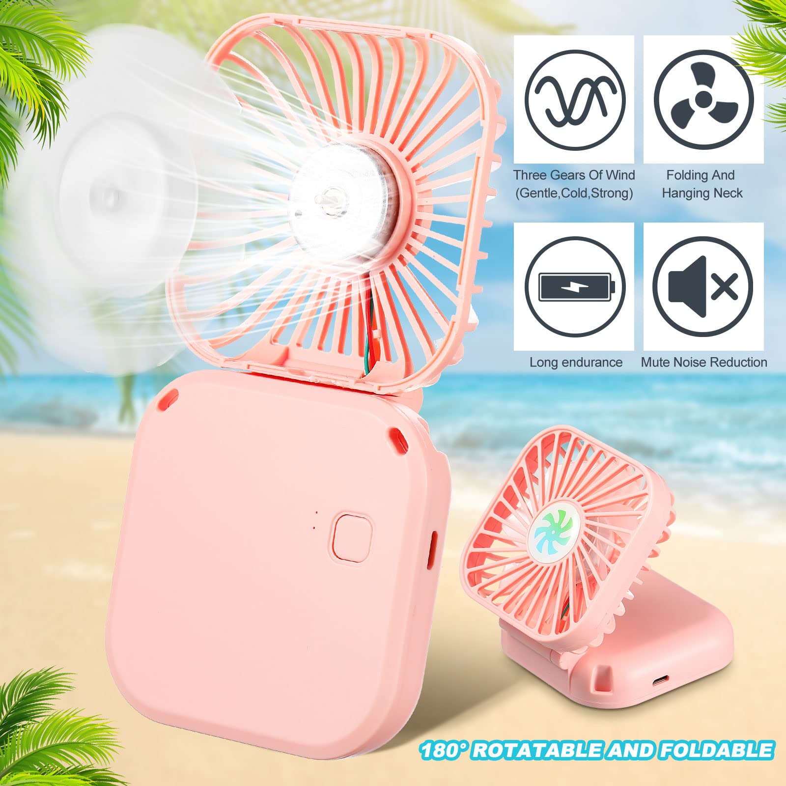 Hortsun 12 Pack Personal Necklace Fans Portable Neck Hanging Mini Handheld Hand Held Fan For Cooling