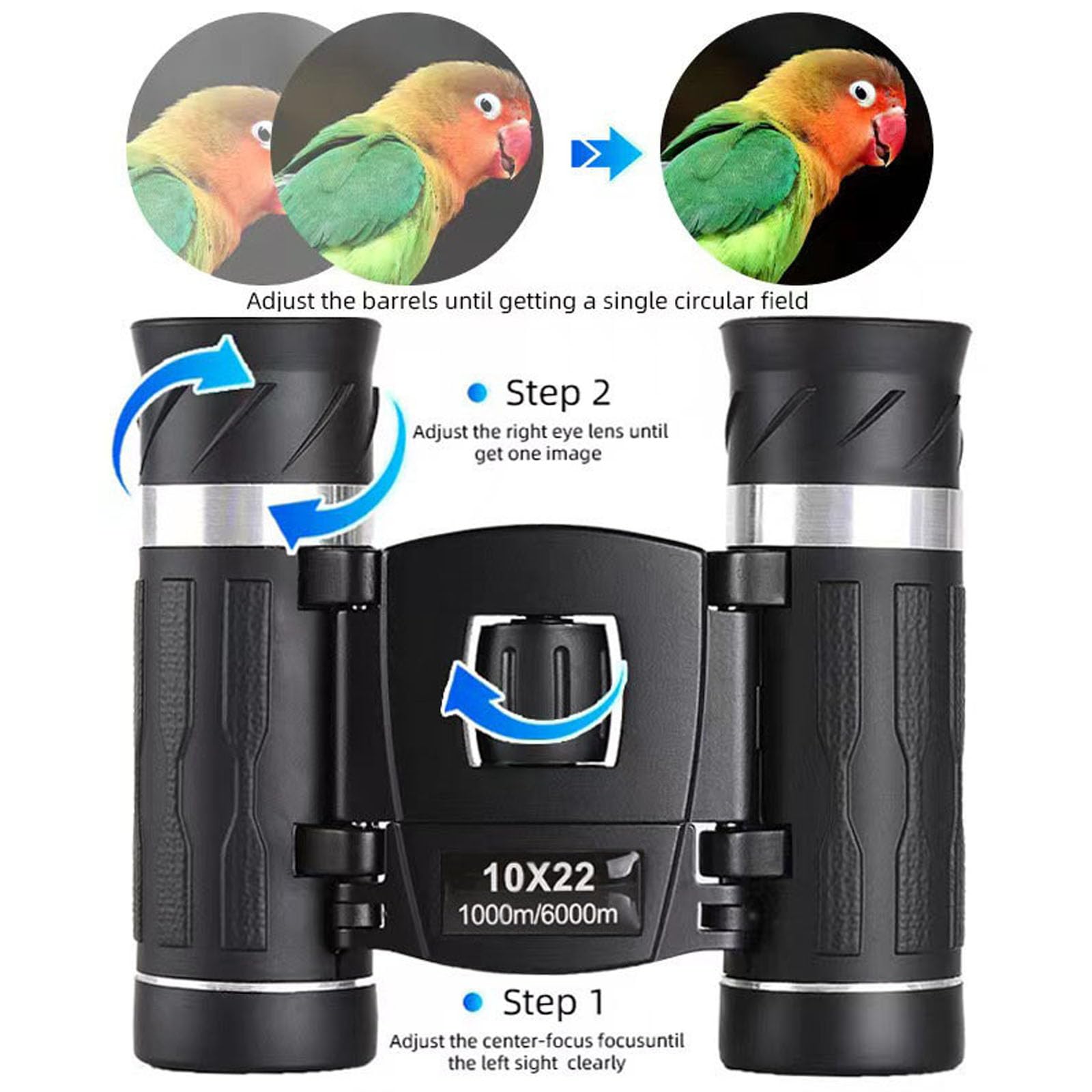 Yiyuanqin 10X22High Powered Waterproof Mini Binoculars For Adults Kids With Phone Adapter Compact, Pocket Binoculars For Bird Watching, Hunting, Concerts, Opera,Theater, Travel, Sightseeing,Outdoor Adventures