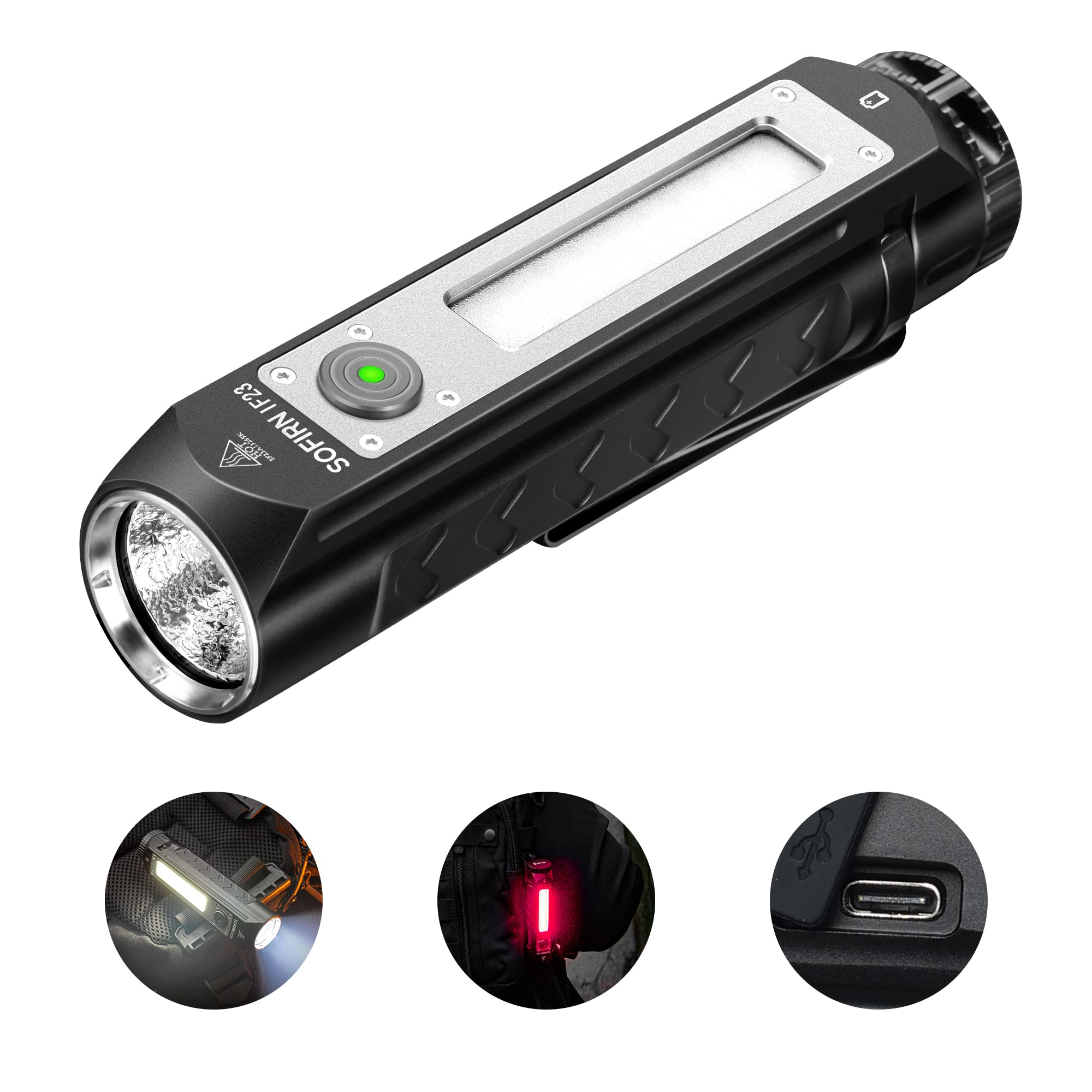 Csteboke Rechargeable Flashlights High Lumens, Sofirn If23 4000Lm Super Bright Flashlight, Edc Flashlight, Led Flashlight, Emergency Flashlights For Home, Rgb Magnetic Flashlight