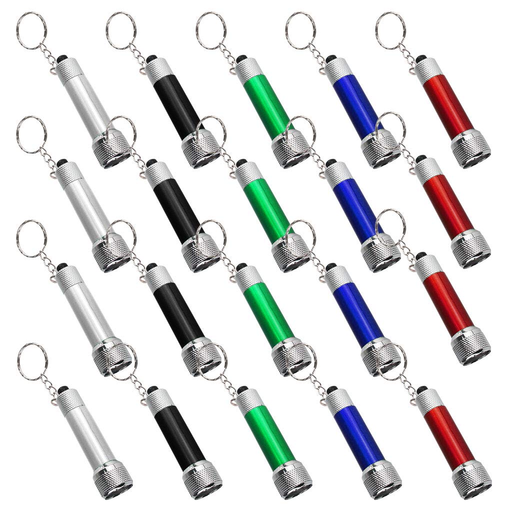 Bantoye 20 Packs Mini Led Flashlights, 2.7 Inch Pocket Flashlight Keychain 5 Bulbs Led For Kids, Camping, Party, 5 Colors