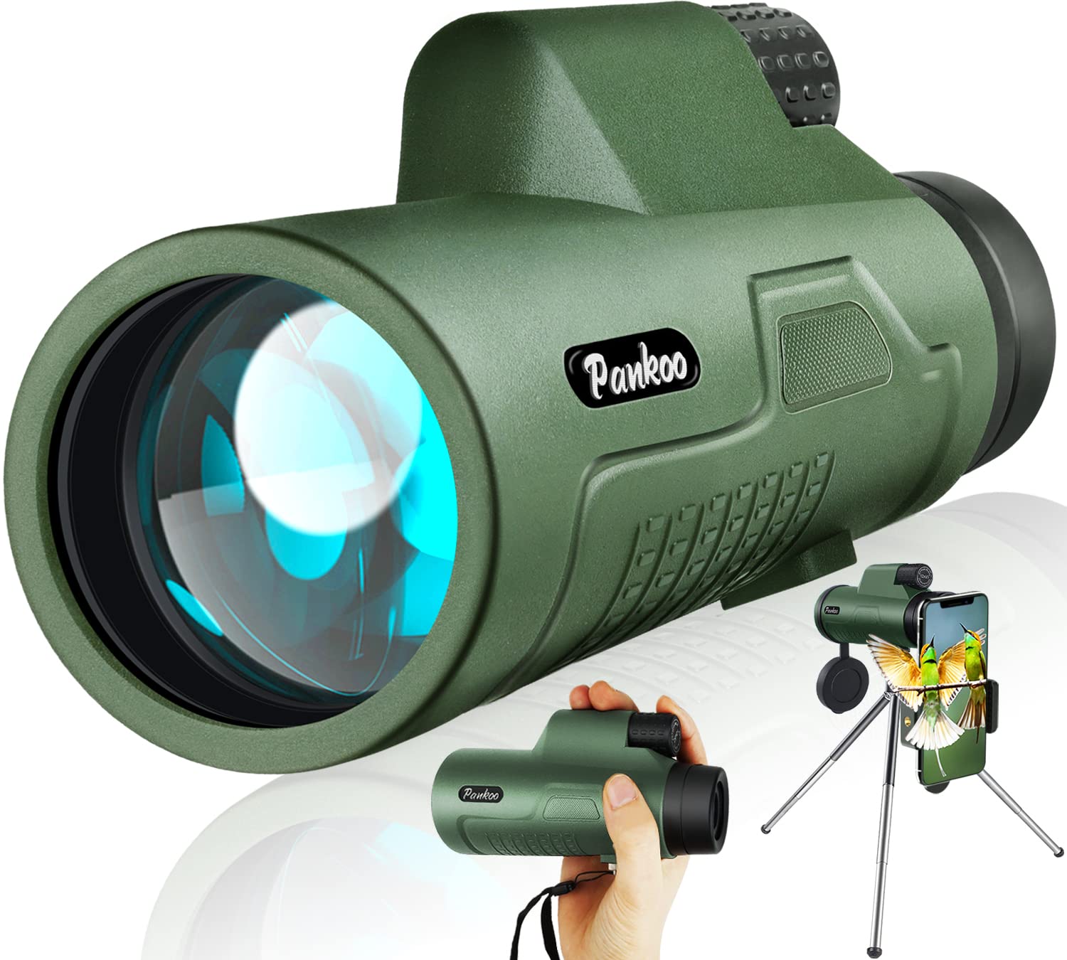 Pankoofamily 12X50 Hd Monocular High Power Monocular Telescope For Adults, Monoculars For Wildlife Bird Watching Hunting Camping Travel Scenery With Smartphone Holder & Tripod