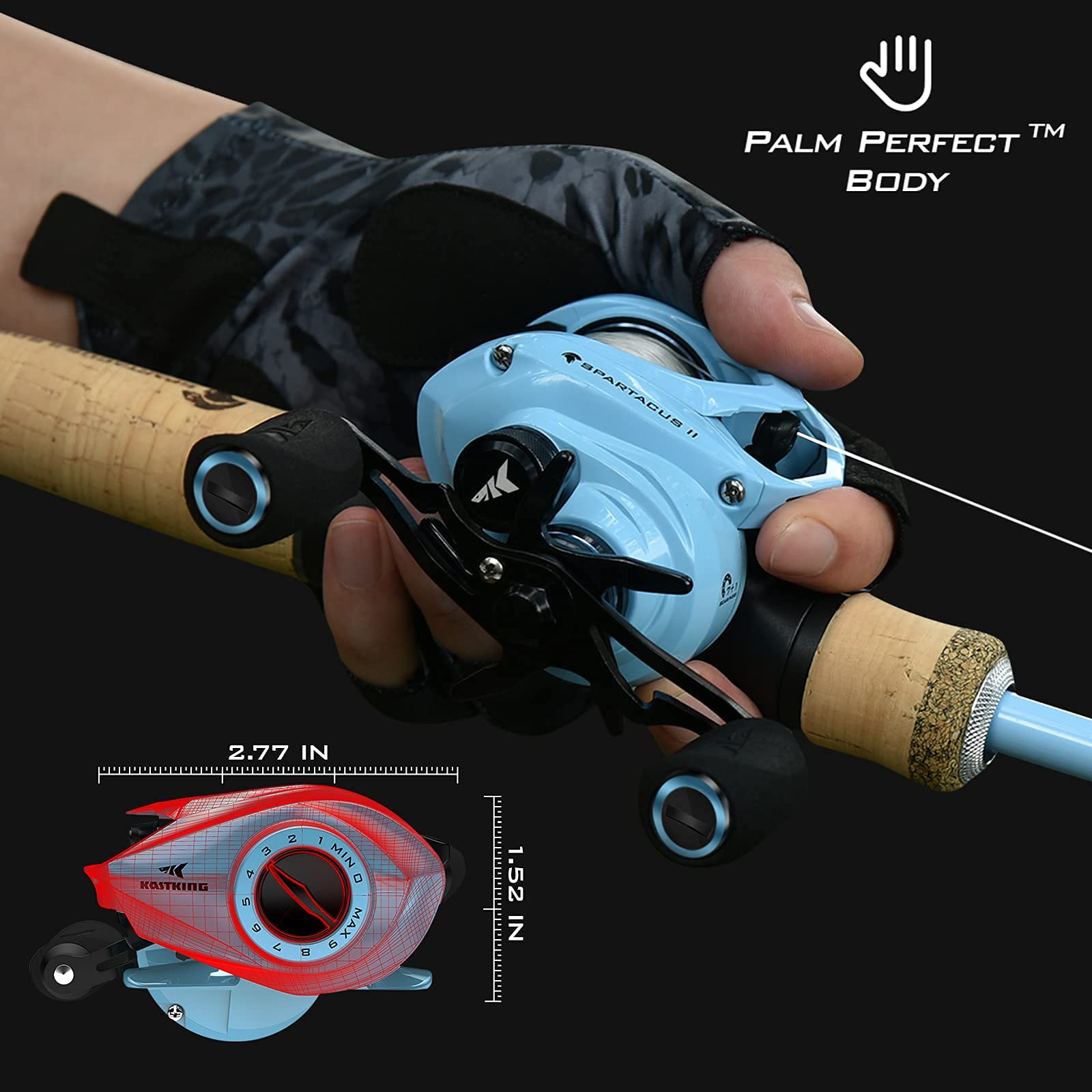 Kastking Spartacus Ii Baitcasting Fishing Reel, 6Oz Ultralight Baitcaster Reel, Super Smooth With 17.6 Lb Carbon Fiber Drag, 7.2:1 Gear Ratio, 39Mm Palm Perfect Lower Profile Design