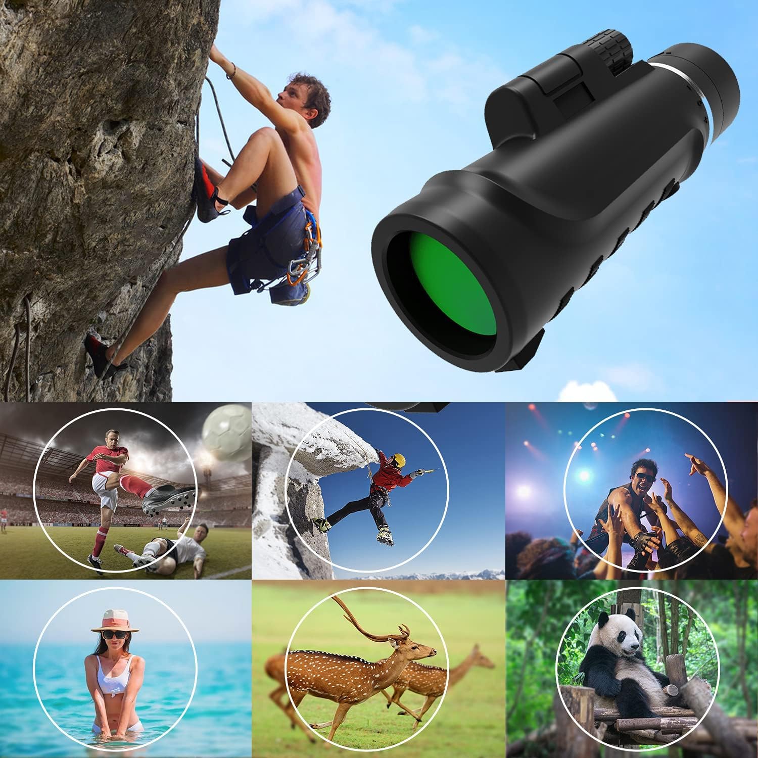 Moonshinestillpro Monocular Telescope 16X52 High-Power Monocular Telescope With Smartphone Tripod, Portable Bag - Ideal For Bird Watching, Hunting, Hiking, Camping - Large Vision
